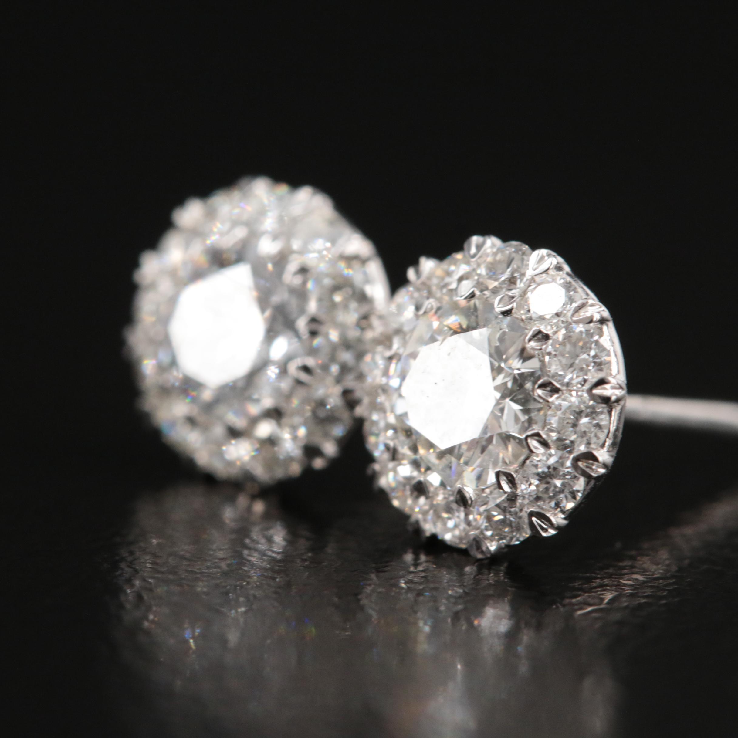14K 1.00 CTW Lab Grown Diamond Halo Earrings