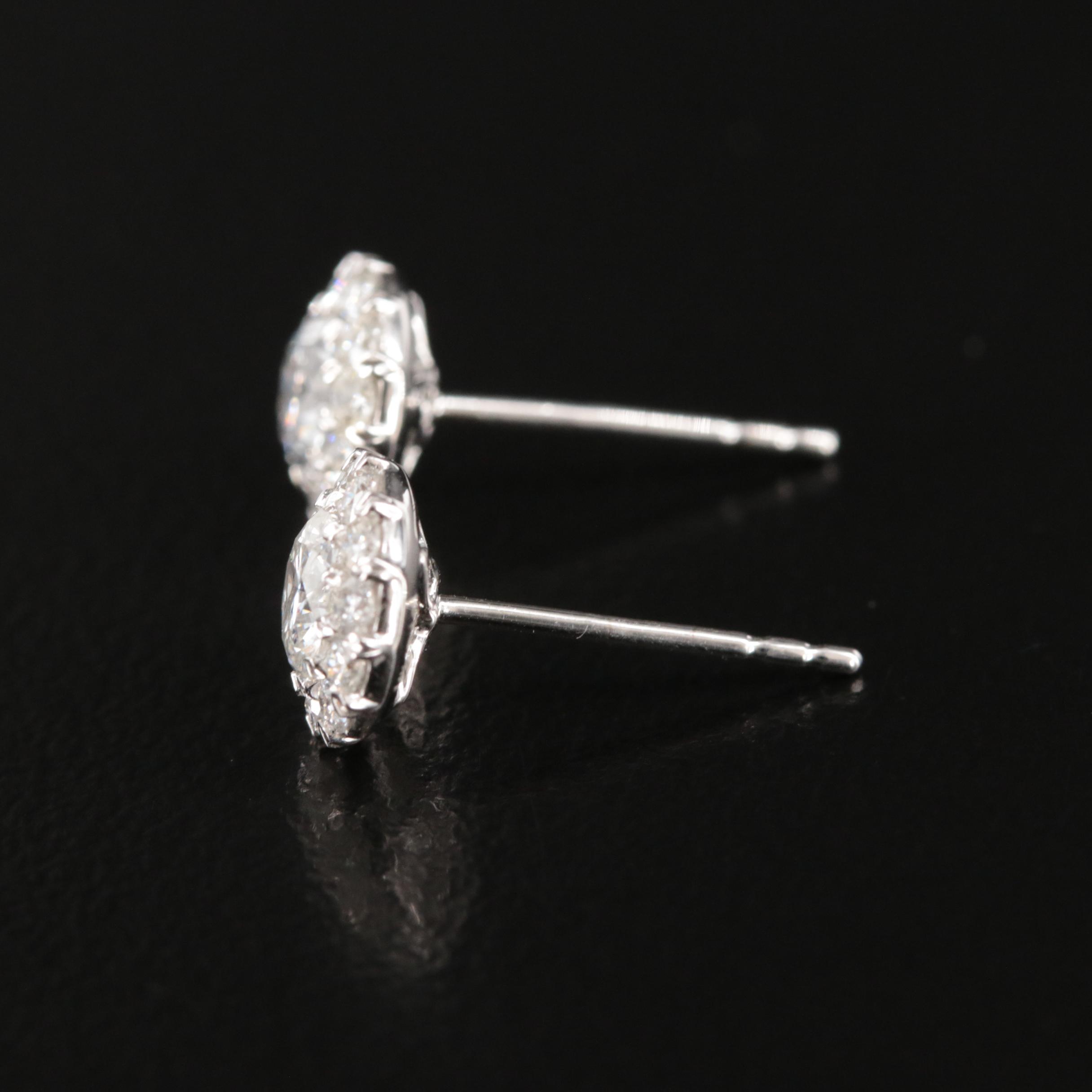 14K 1.00 CTW Lab Grown Diamond Halo Earrings