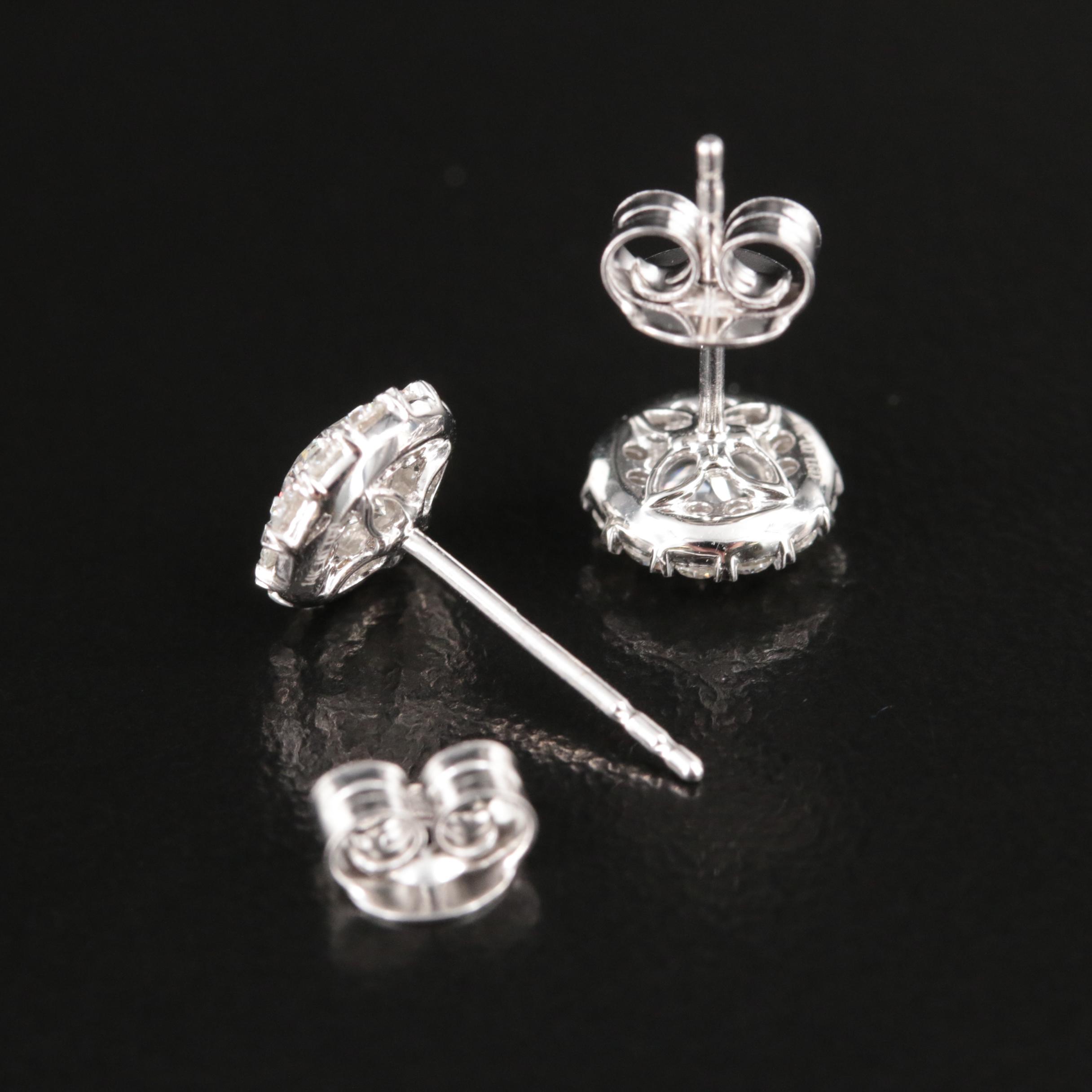 14K 1.00 CTW Lab Grown Diamond Halo Earrings