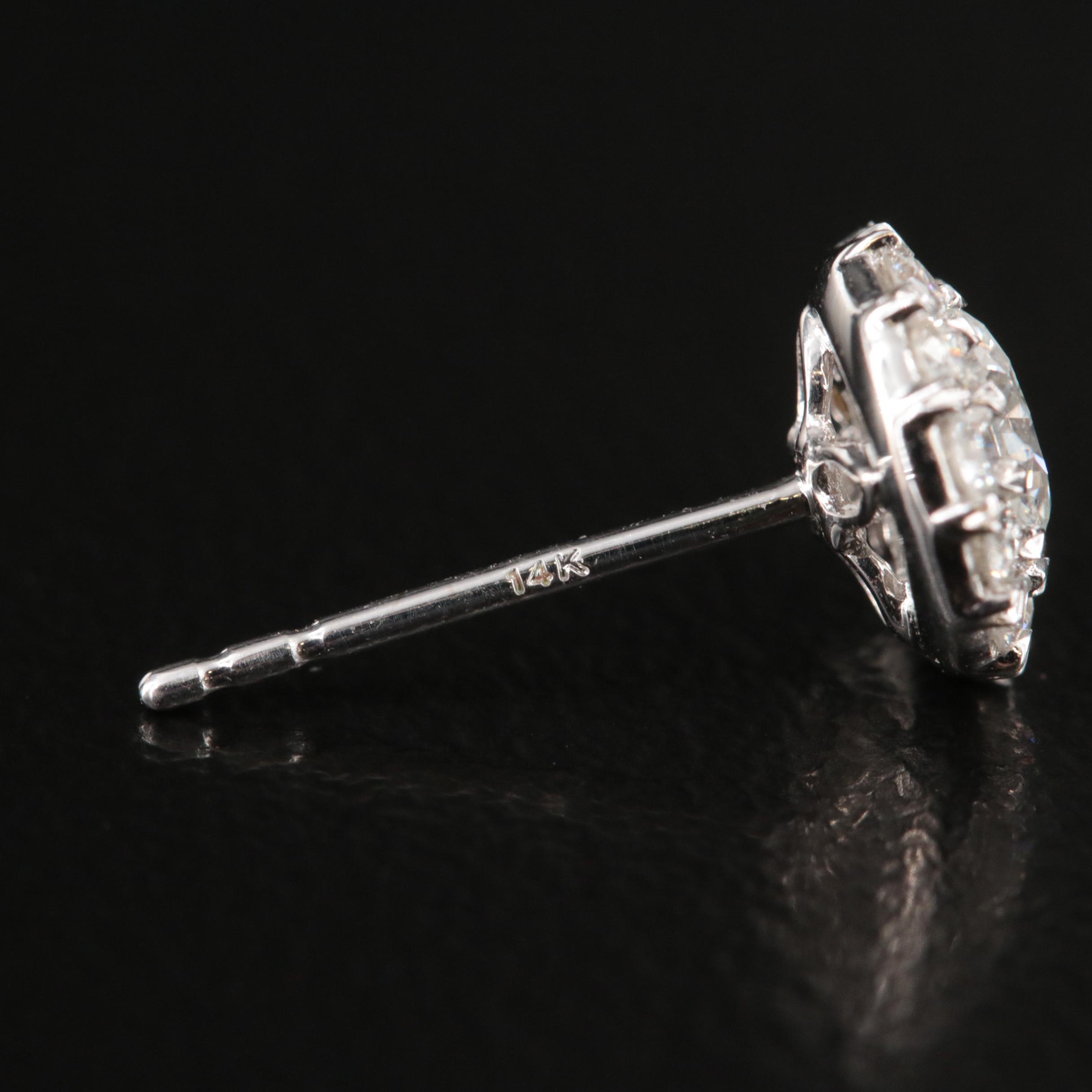 14K 1.00 CTW Lab Grown Diamond Halo Earrings