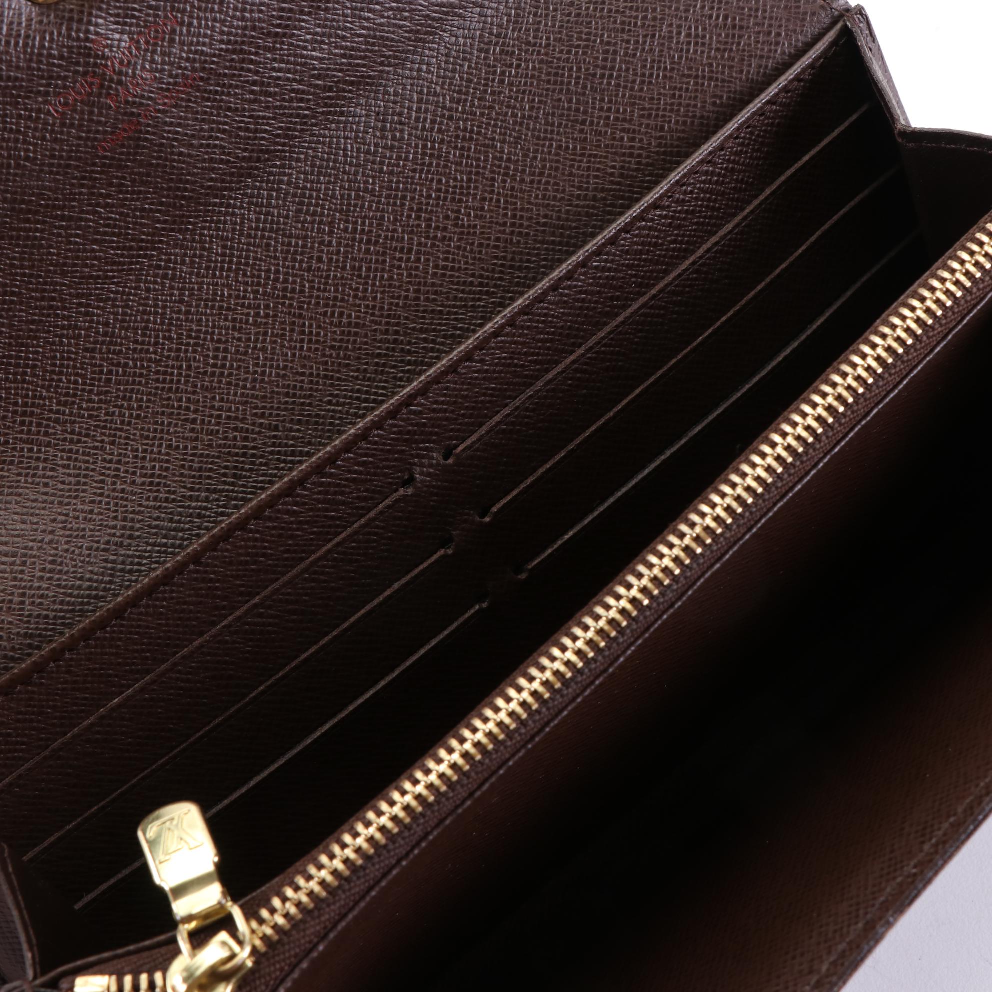 Louis Vuitton Portefuille Sarah Wallet in Damier Ebene Canvas