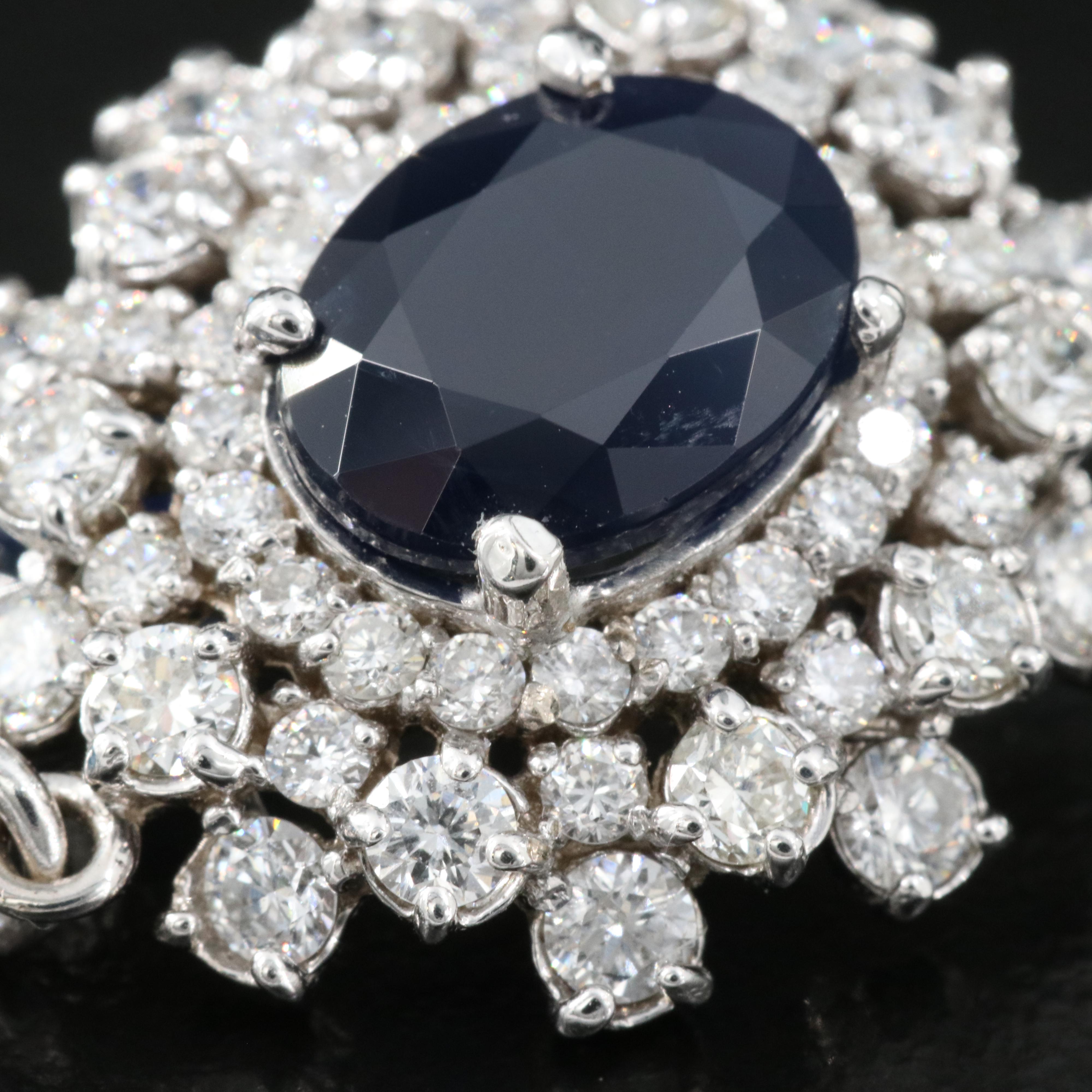 14K 2.47 CT Sapphire, Sapphire and 2.00 CTW Diamond Necklace