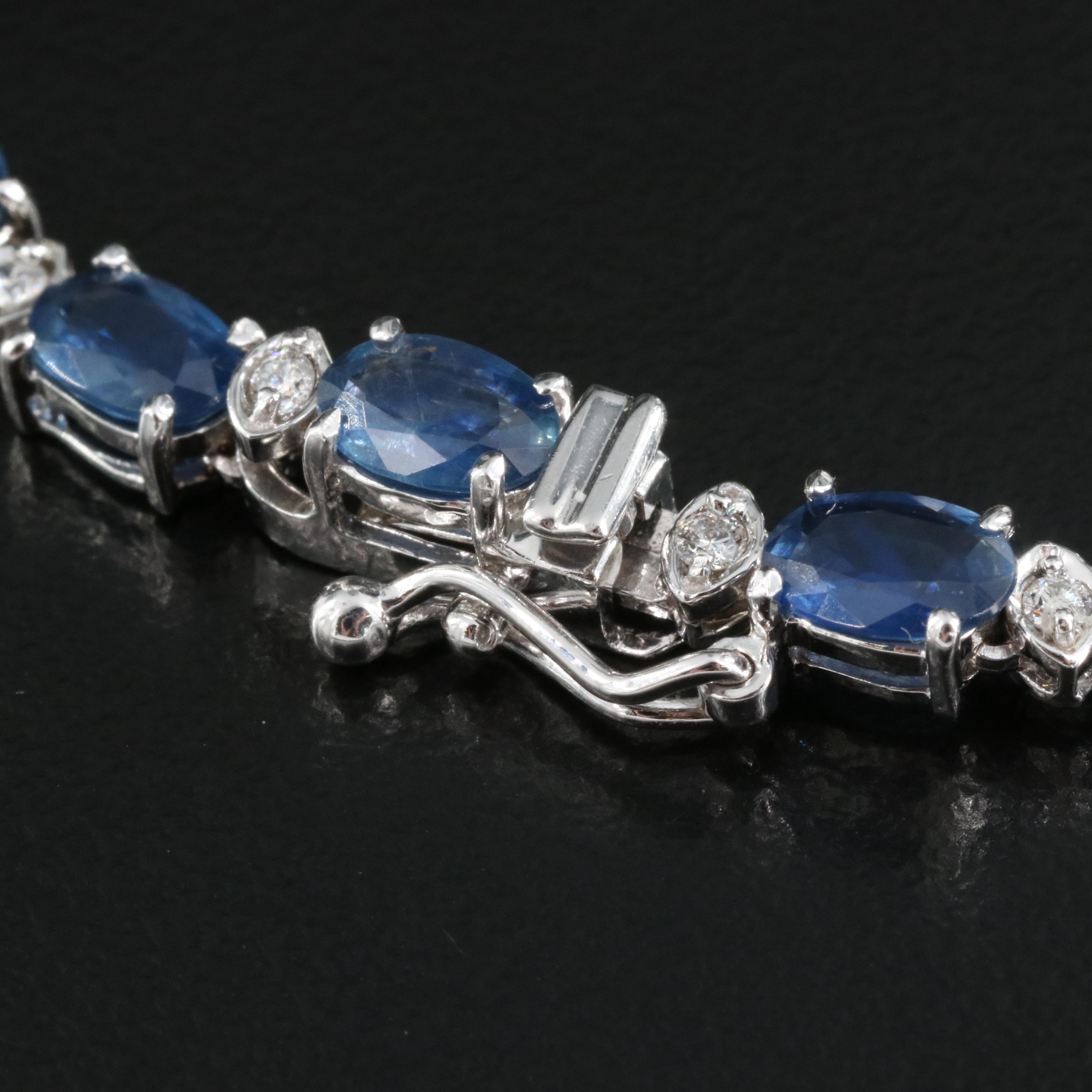 14K 2.47 CT Sapphire, Sapphire and 2.00 CTW Diamond Necklace