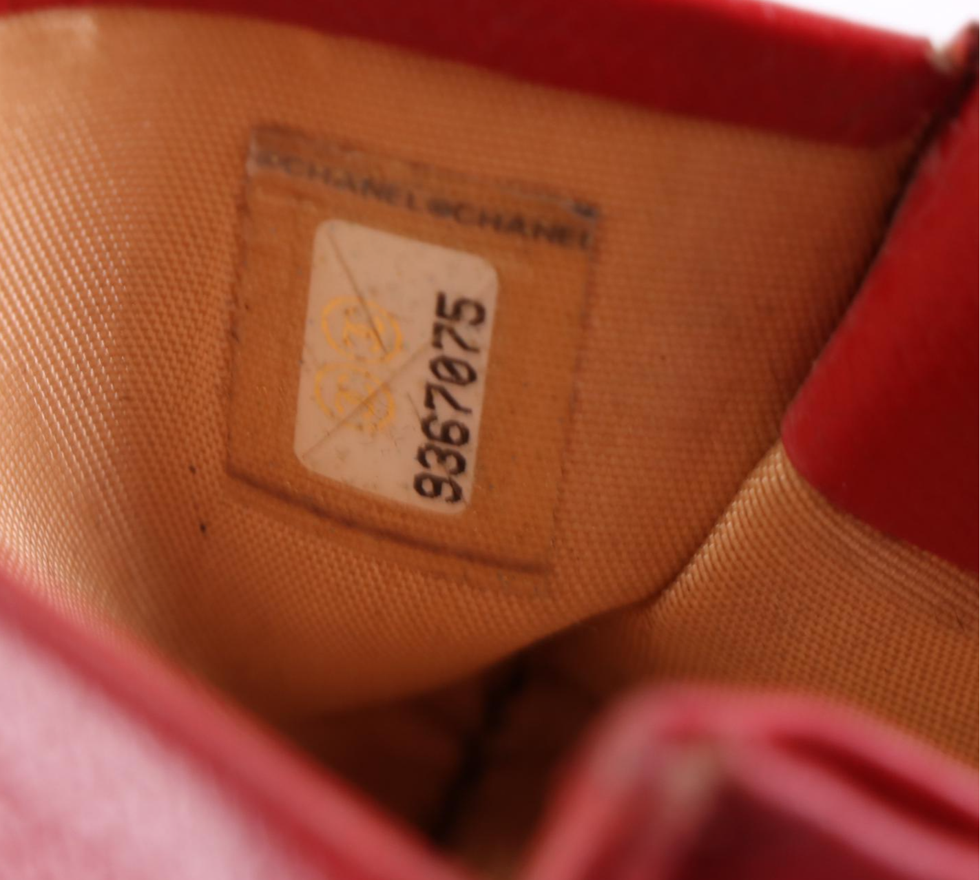 Chanel Card Case in Red Caviar Leather with CC Enameled Logo