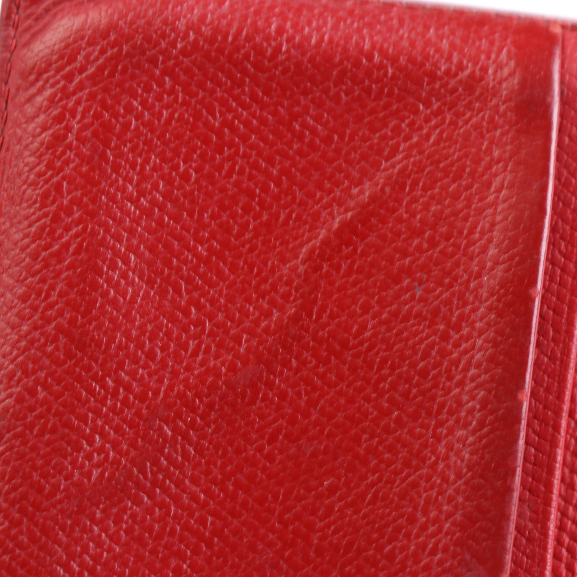 Chanel Card Case in Red Caviar Leather with CC Enameled Logo