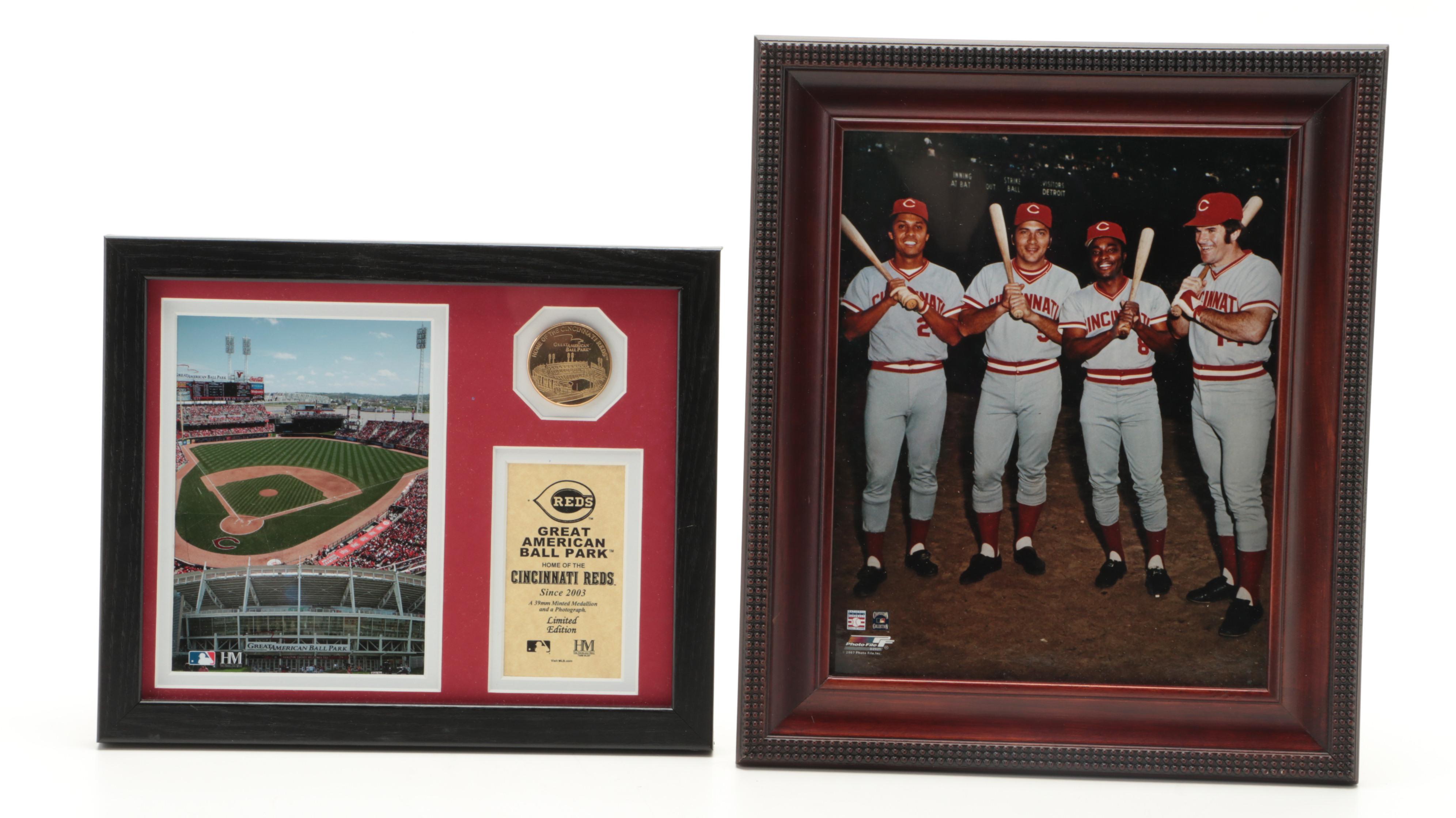 Cincinnati Reds Framed Prints, Ashtray, Record, More Memorabilia, Late 20th C.