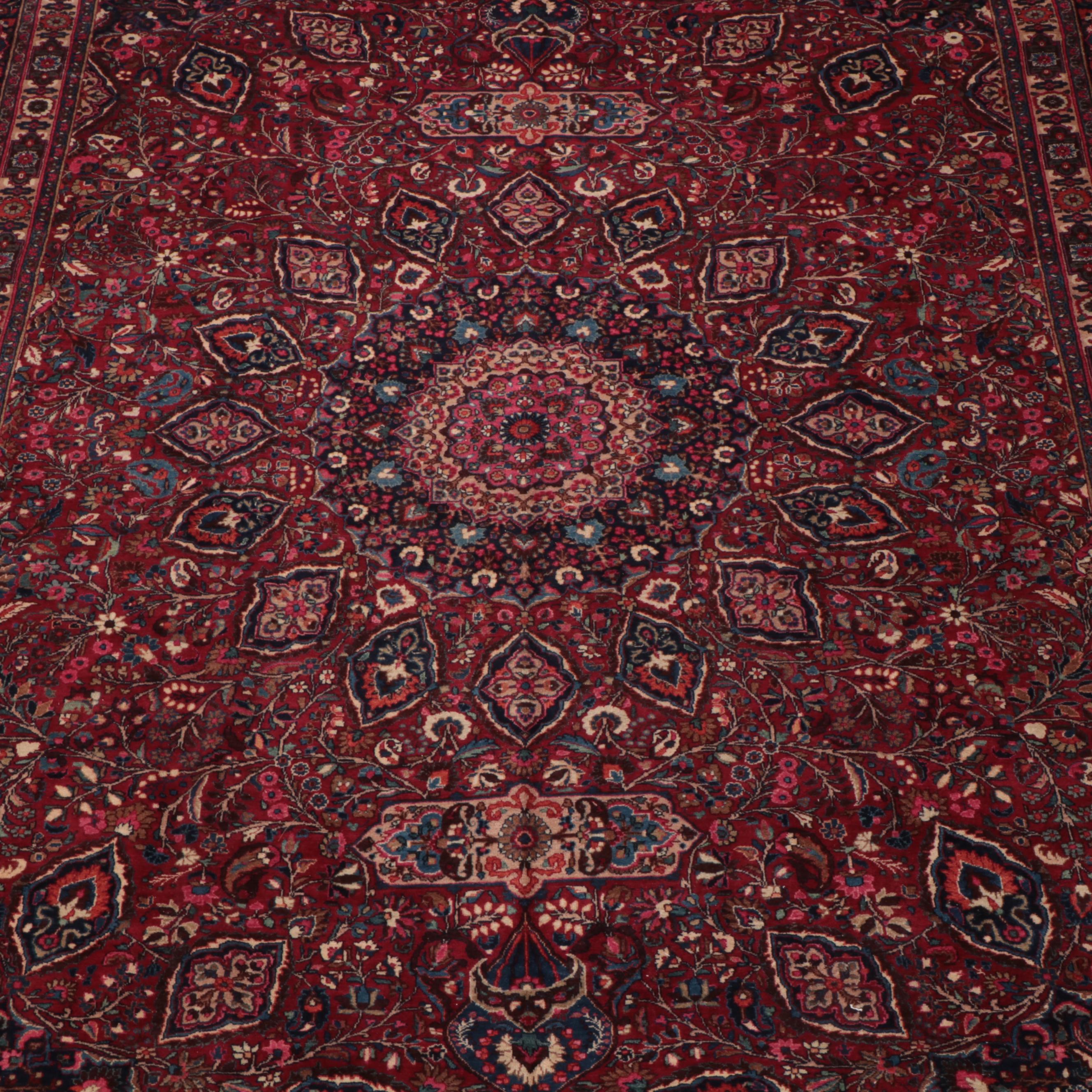 13'7 x 18' Hand-Knotted Persian Hamadan Room Sized Rug