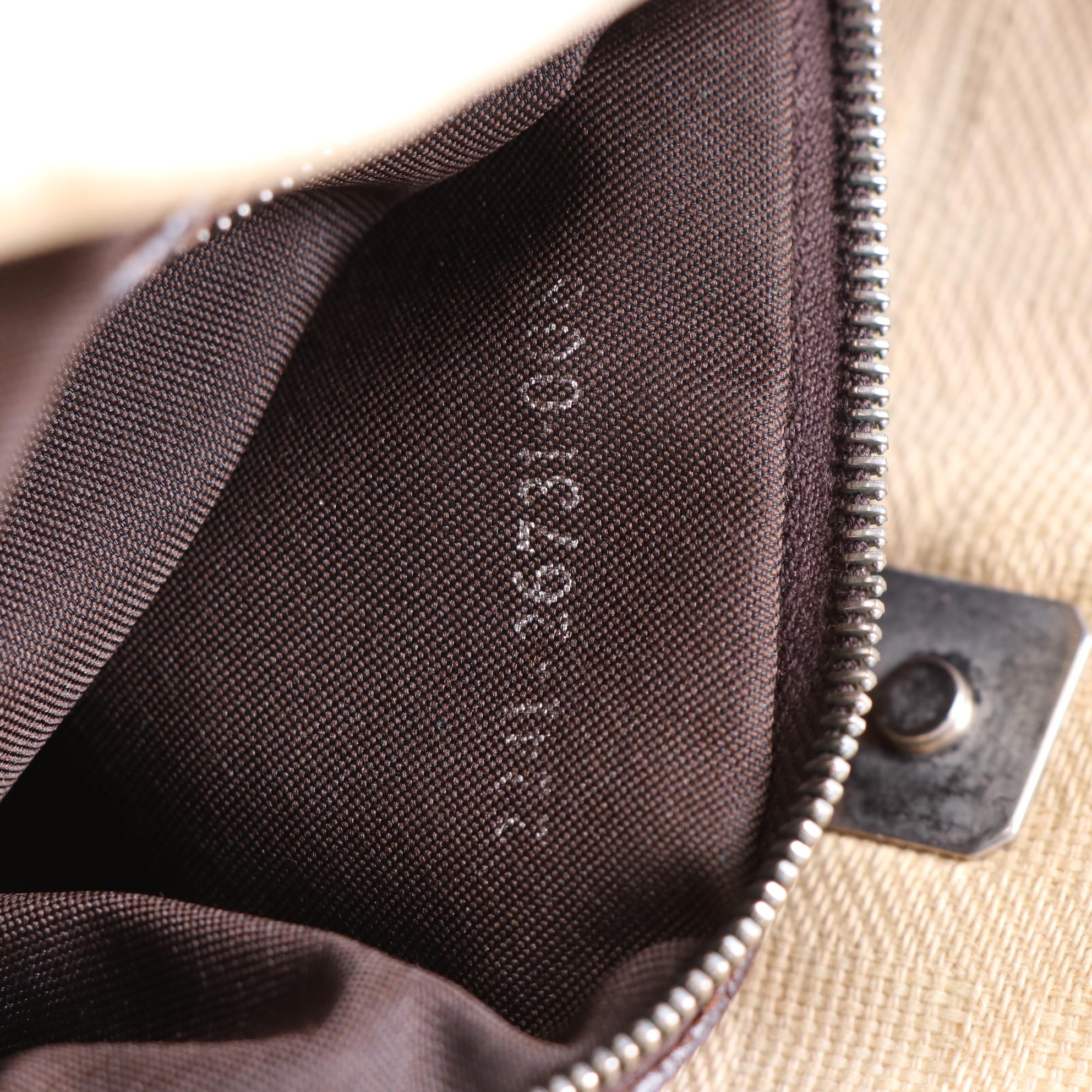 Fendi Zucca Canvas Mini Shoulder Tote with Leather Trim