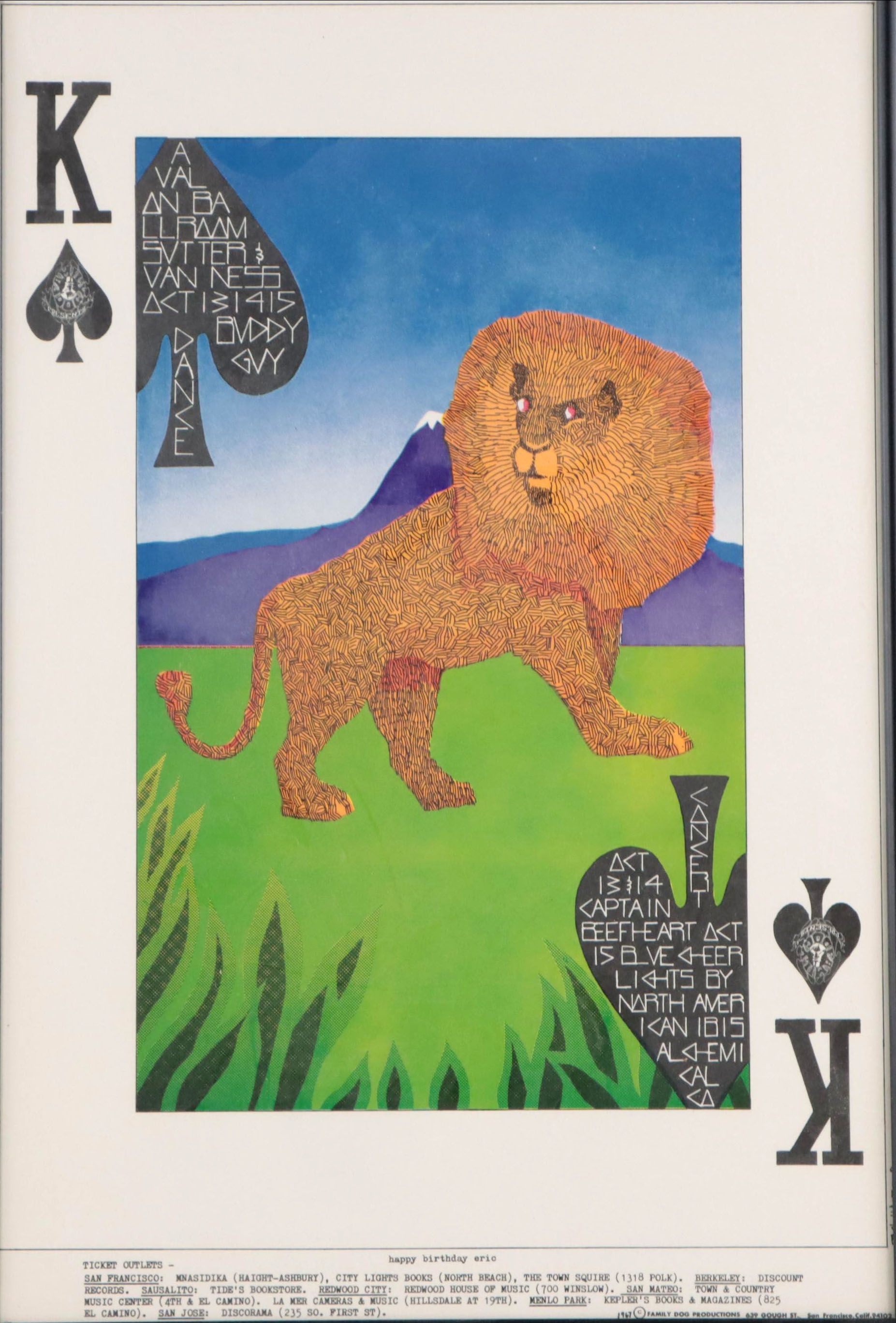 Concert Poster After Jack Hatfield "King of Spades," 1967