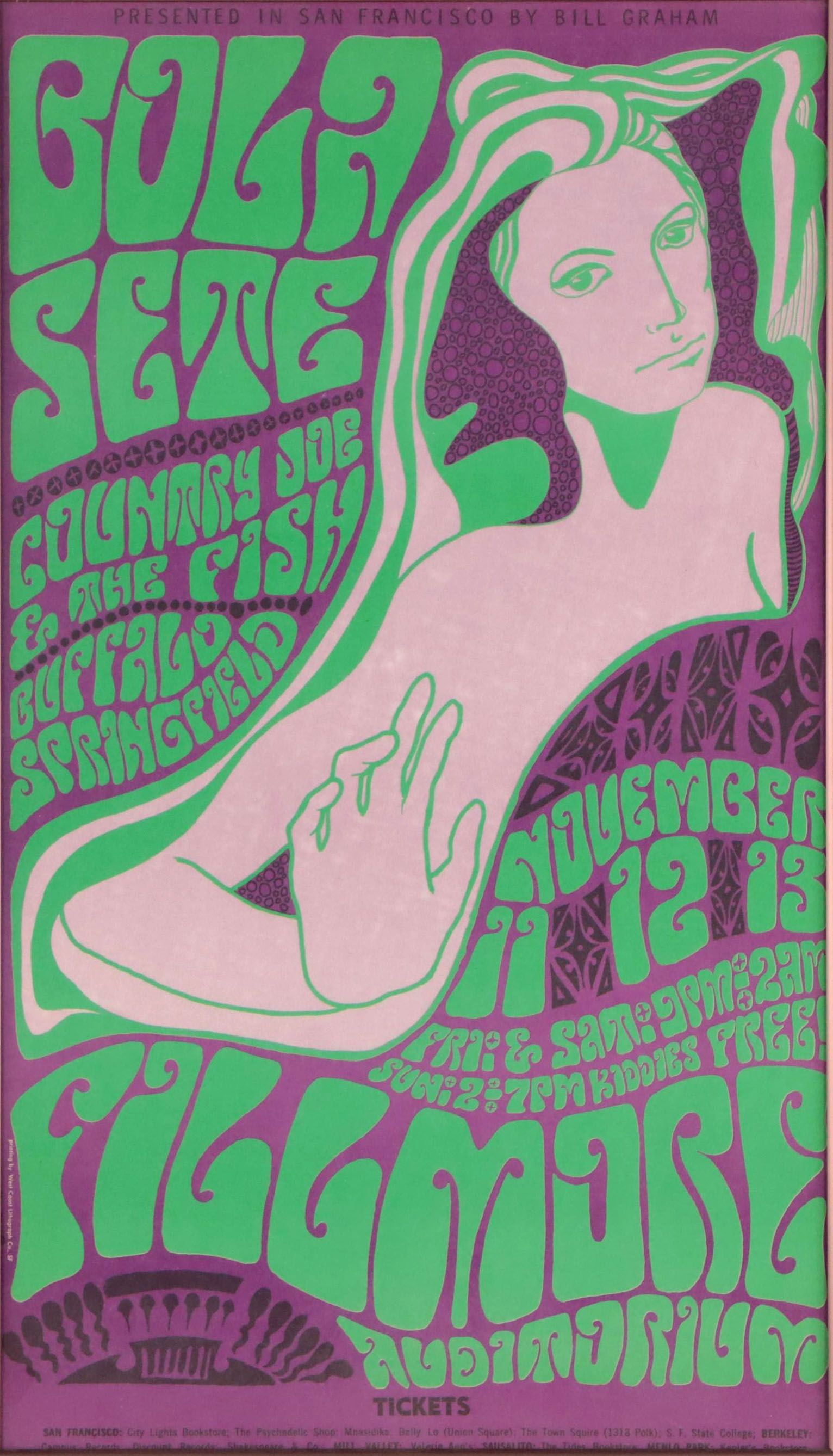 Bola Fete Color Lithograph Concert Poster After Wes Wilson, 1967