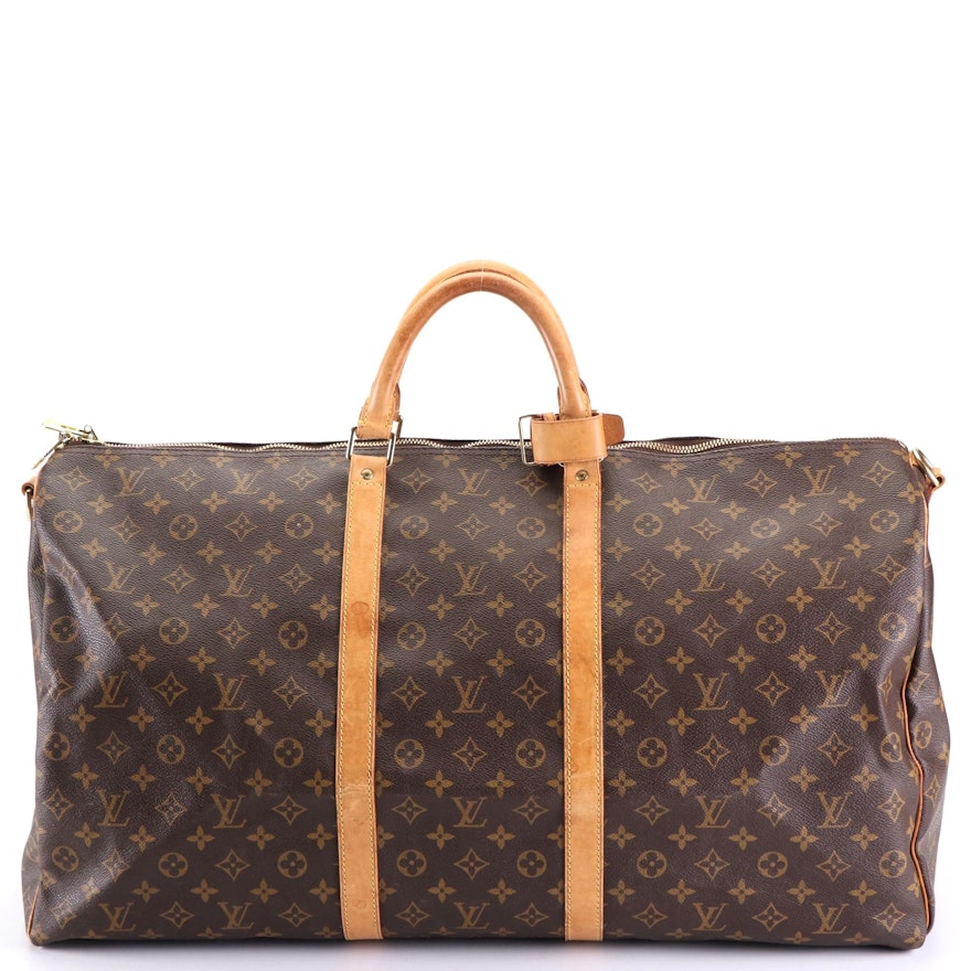 Louis Vuitton Keepall Bandolière 60 in Monogram Canvas and Vachetta Leather