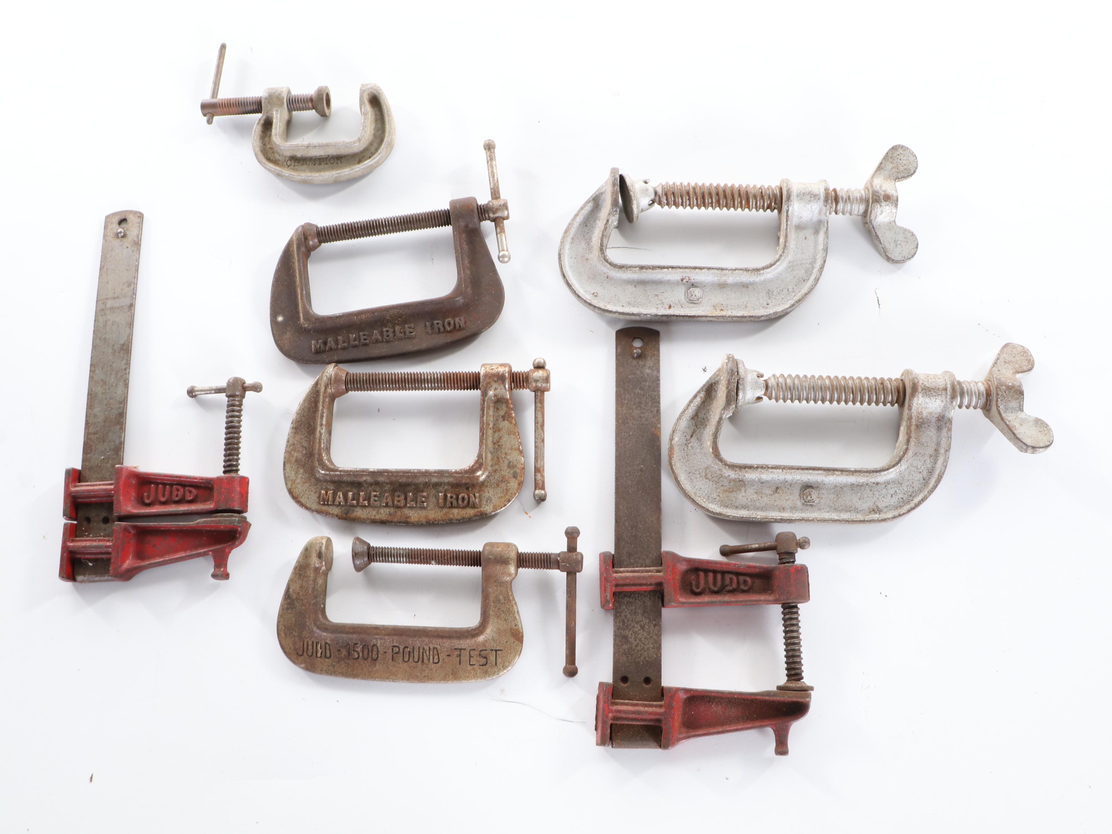 Woven Basket With Judd C Clamps and Other Clamps