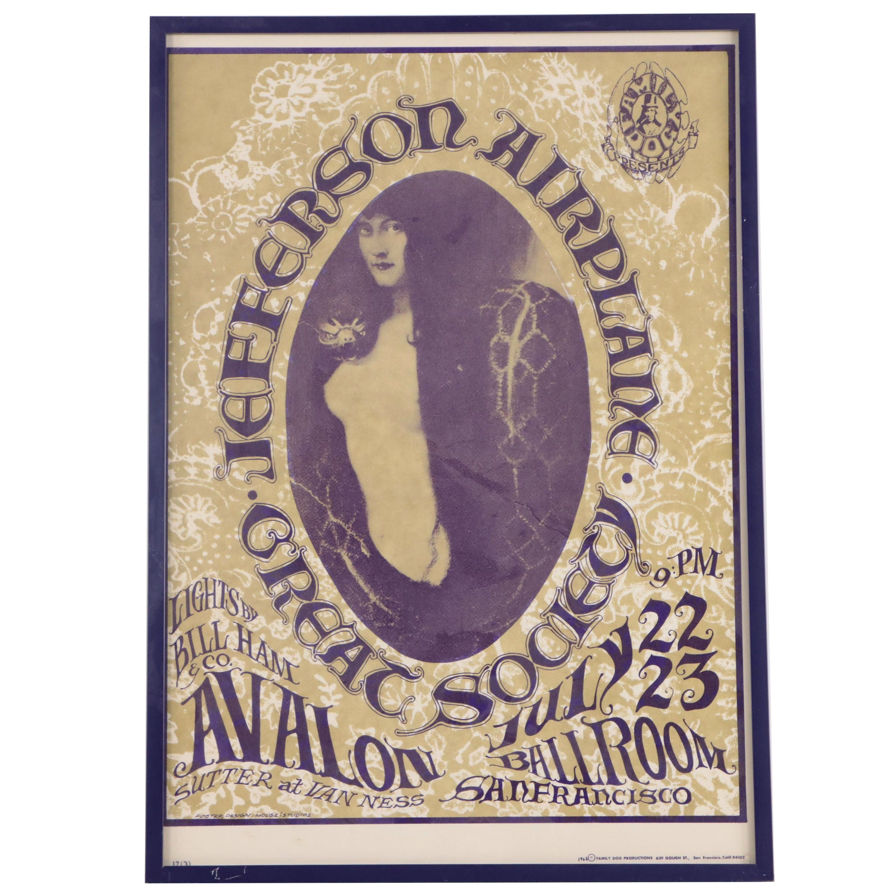 Jefferson Airplane Color Lithograph Concert Poster, 1966