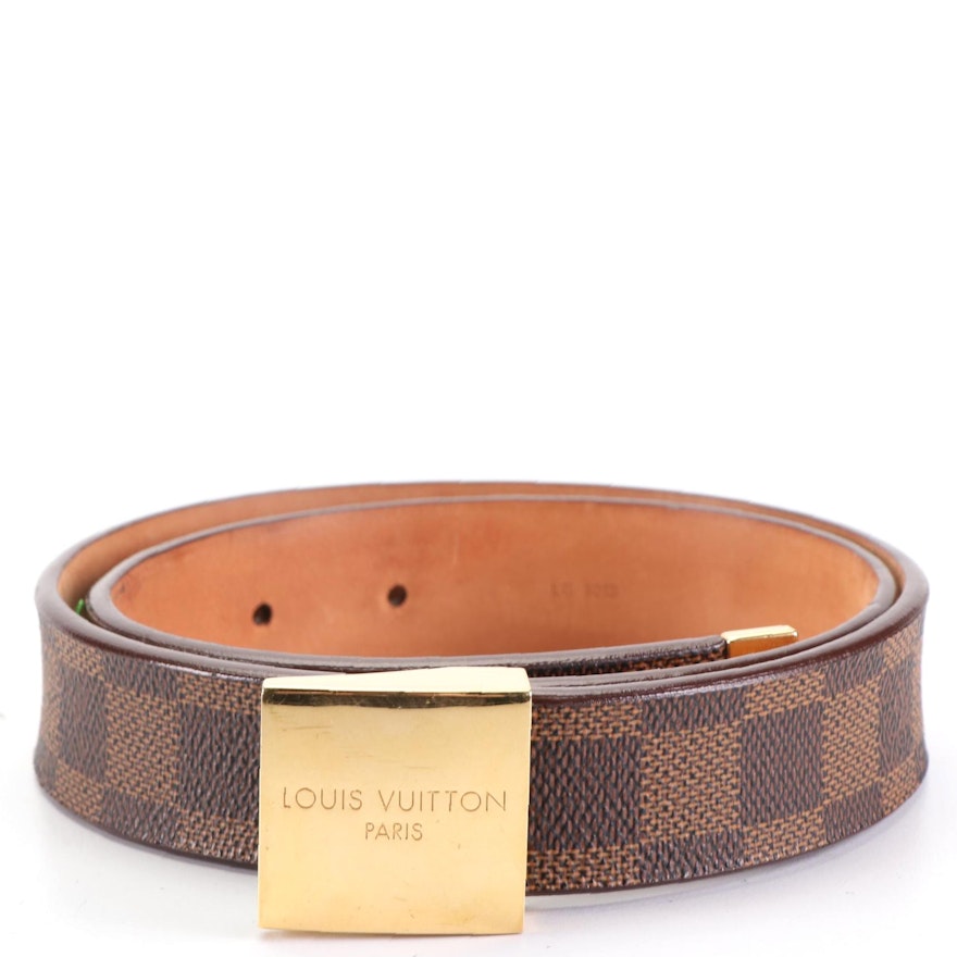 Louis Vuitton Ceinture Carre Belt in Damier Ebene Canvas and Leather