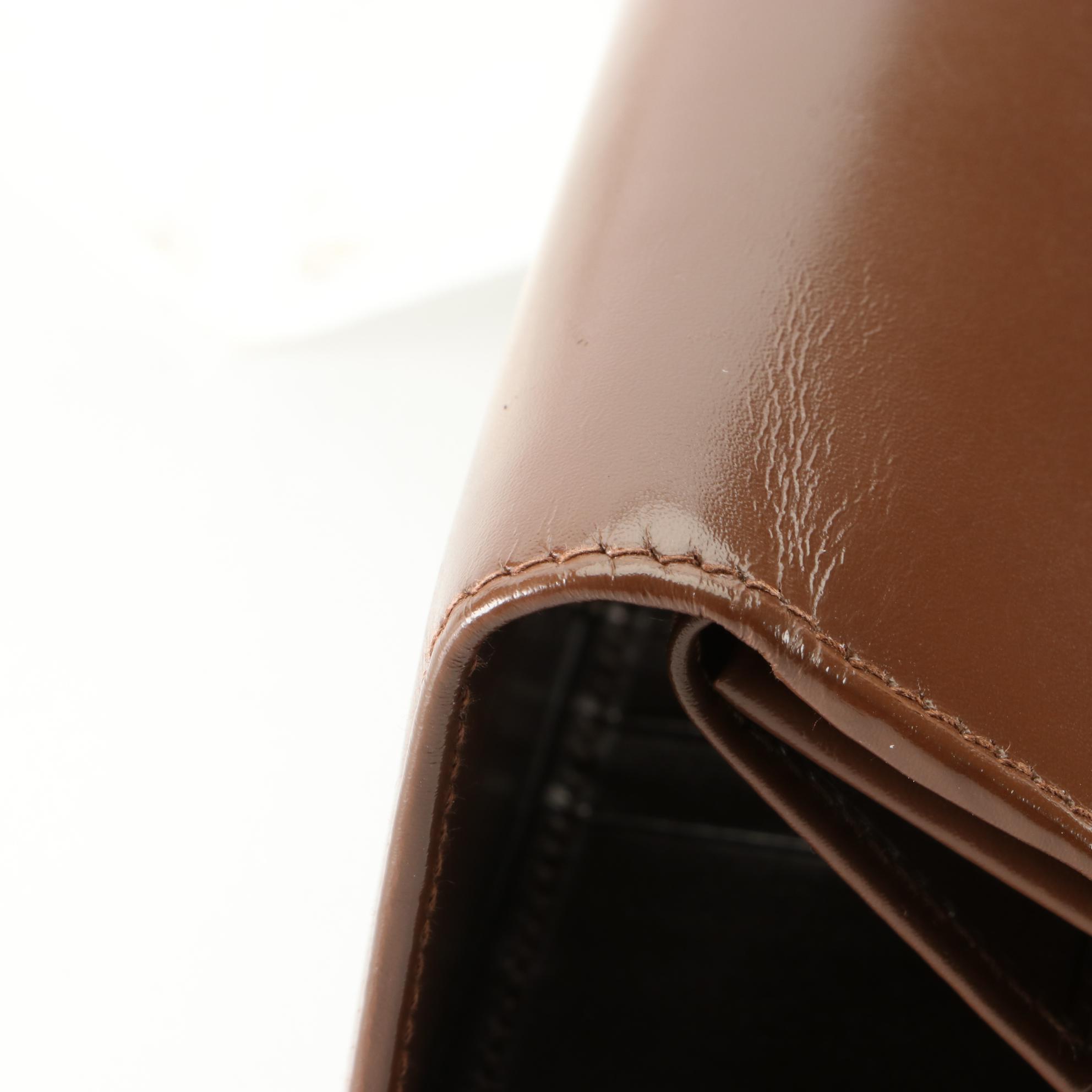 Prada Compact Wallet in Smooth Brown Leather