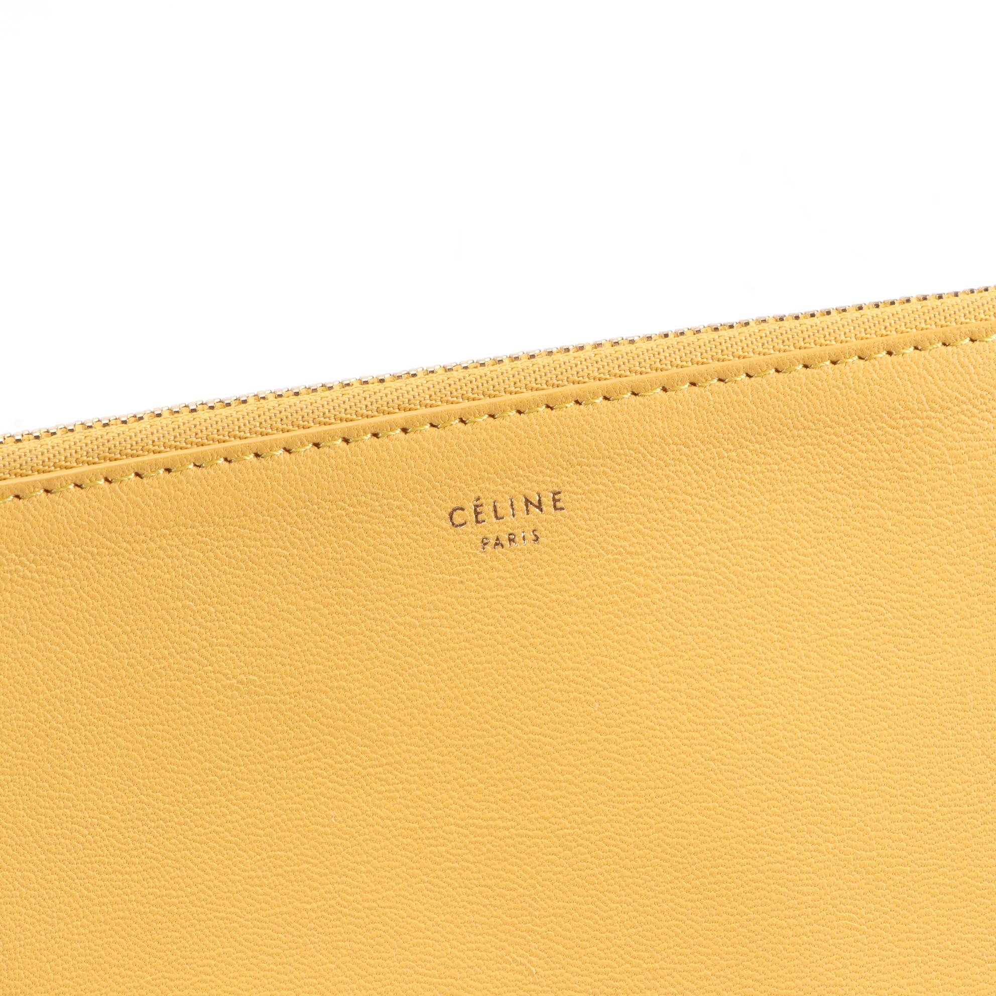 Céline Zip Pouch in Bicolor Leather