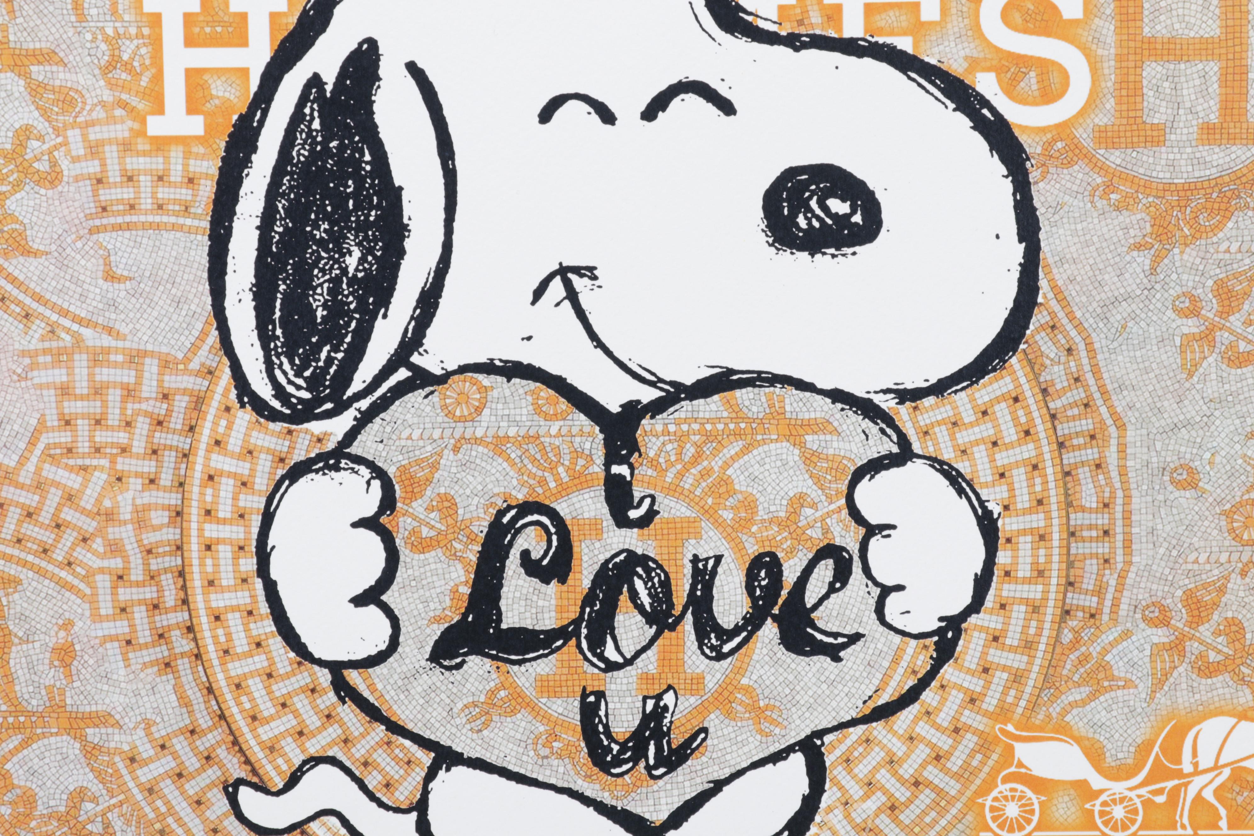 Death NYC Pop Art Graphic Print Homage to Hermès Featuring Snoopy, 2022