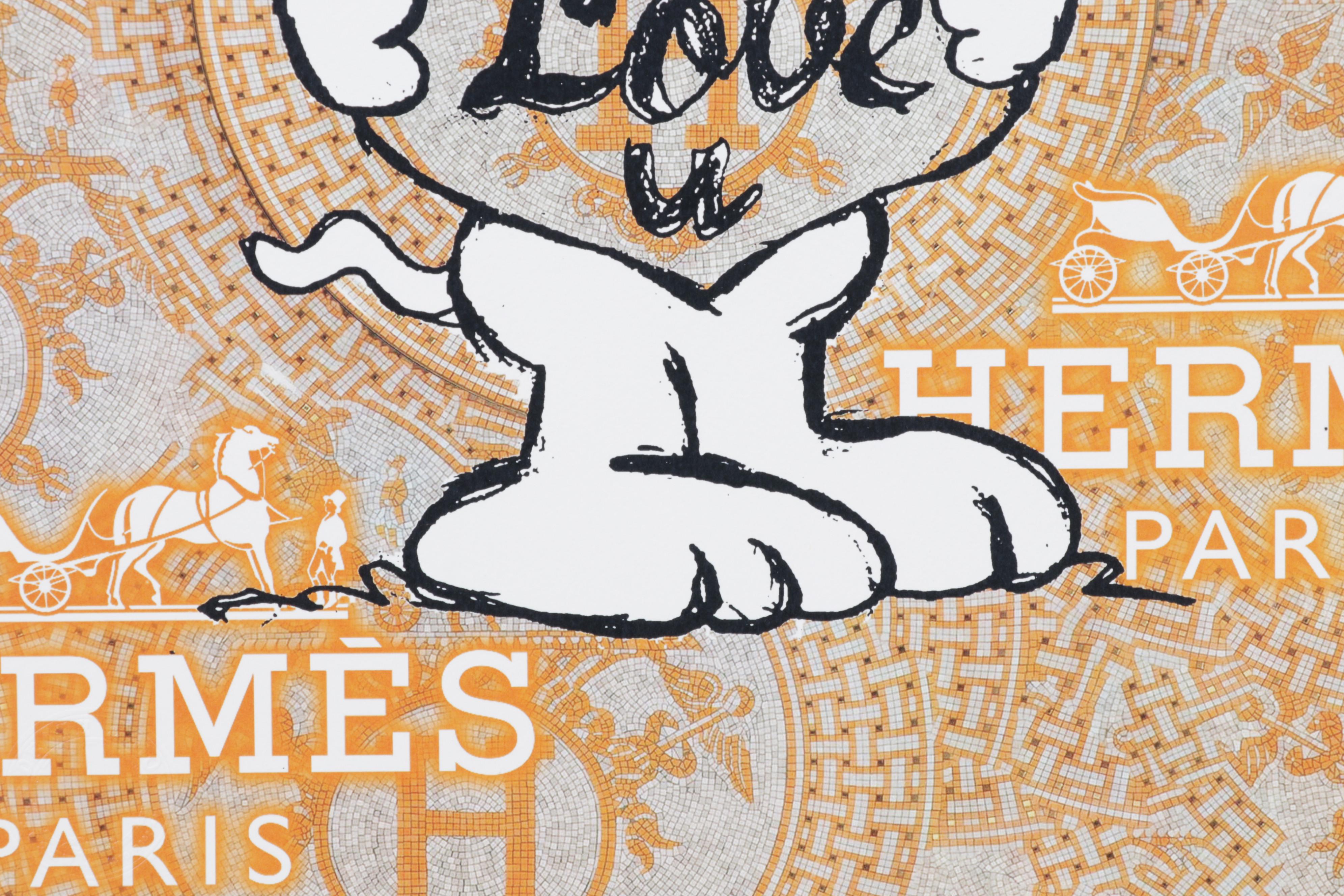 Death NYC Pop Art Graphic Print Homage to Hermès Featuring Snoopy, 2022