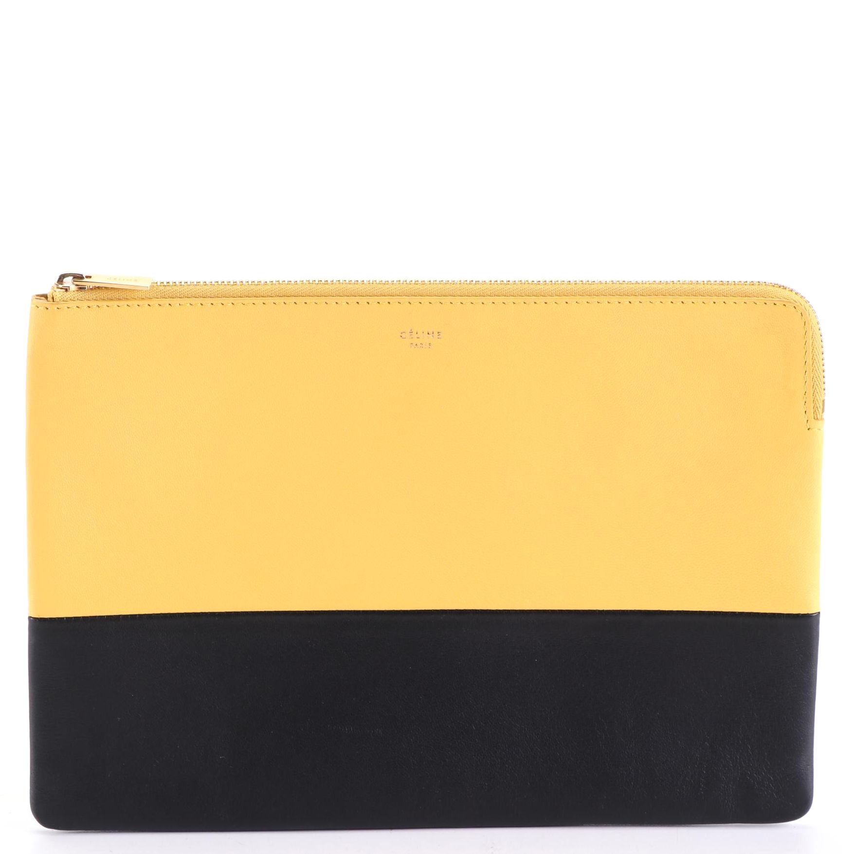 Céline Zip Pouch in Bicolor Leather
