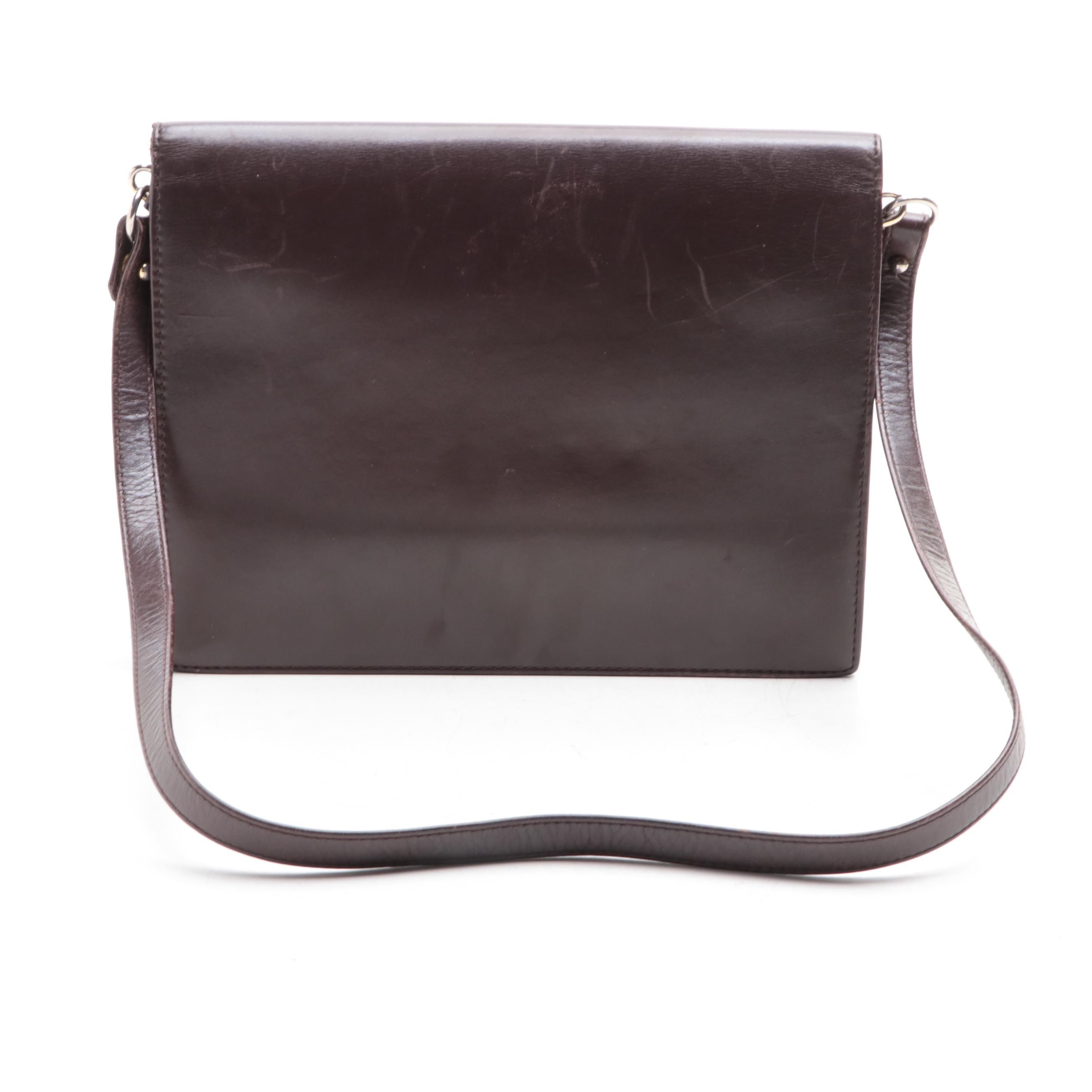 Yves Saint Laurent Front-Flap Shoulder Bag in Smooth and Quilted Leather