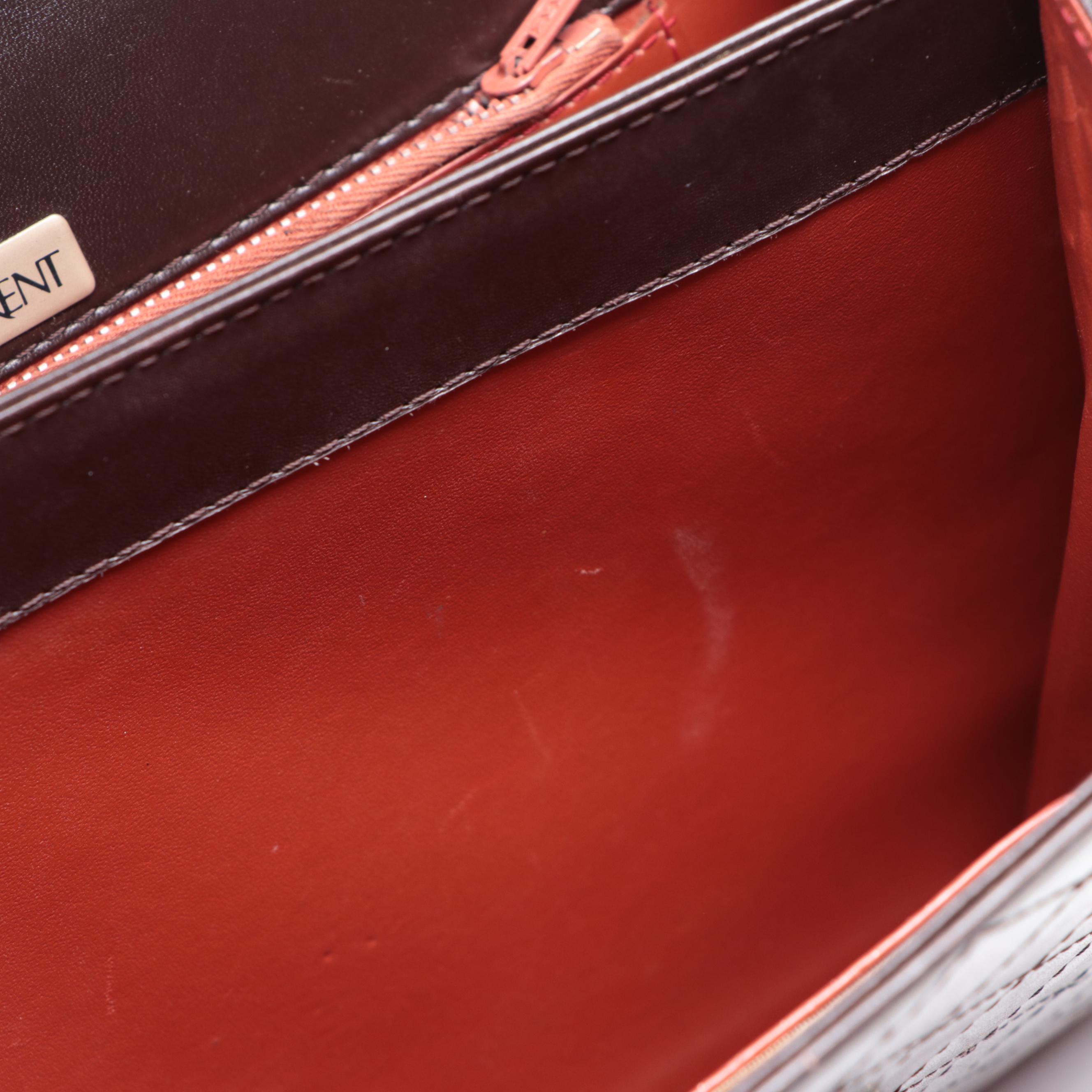 Yves Saint Laurent Front-Flap Shoulder Bag in Smooth and Quilted Leather