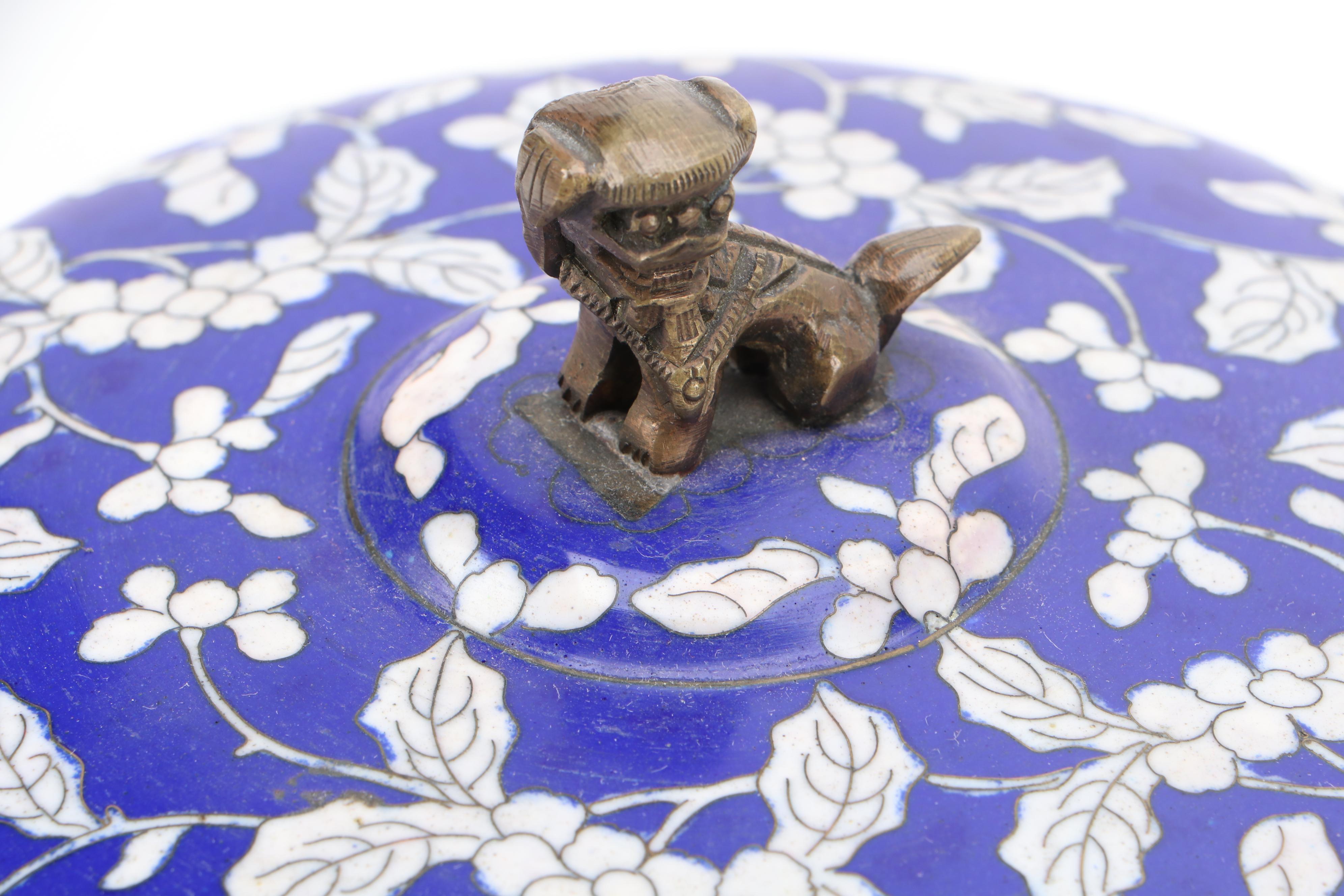 Chinese Cloisonné Guardian Lion Finial Box and More Décor