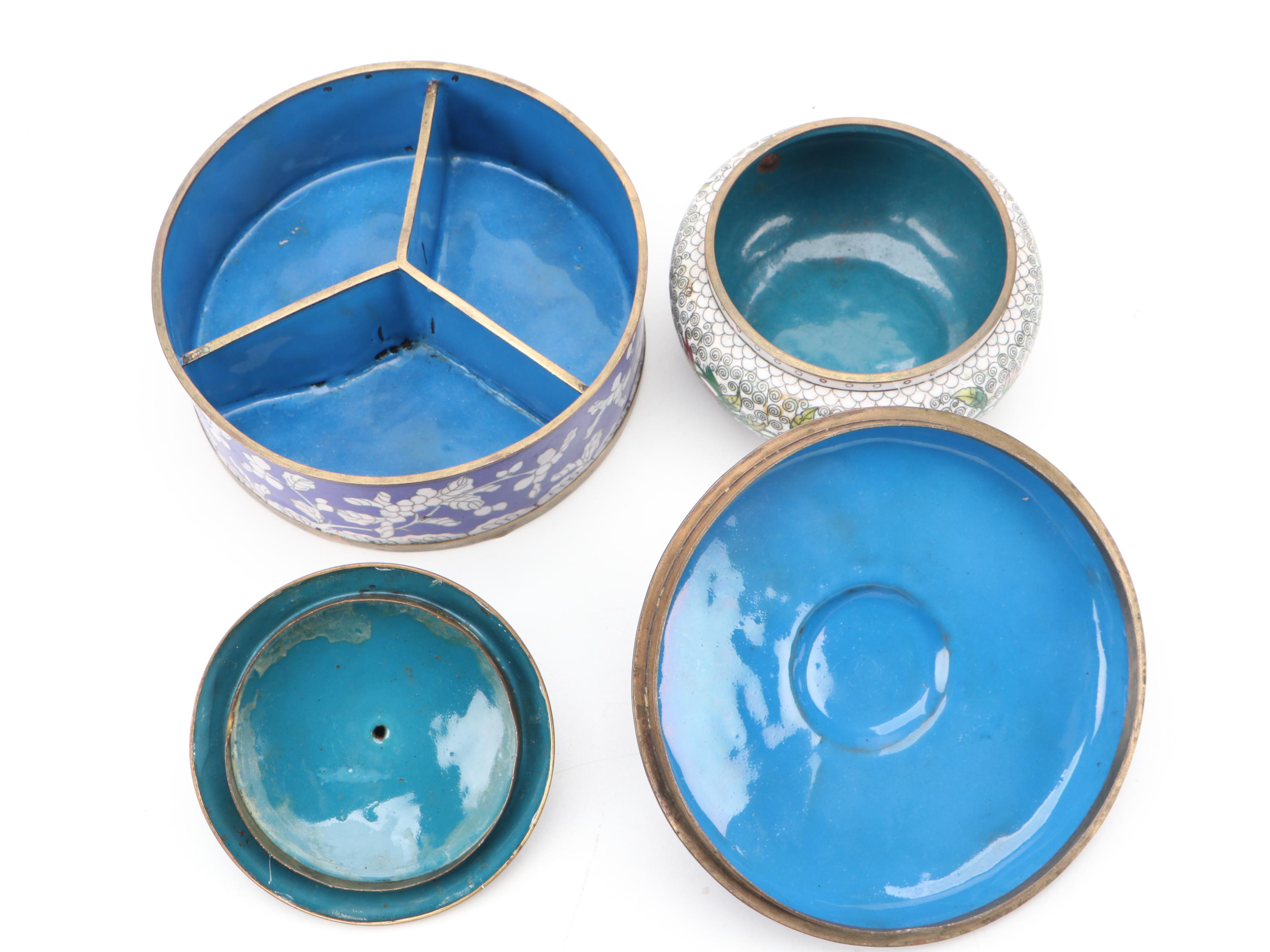 Chinese Cloisonné Guardian Lion Finial Box and More Décor