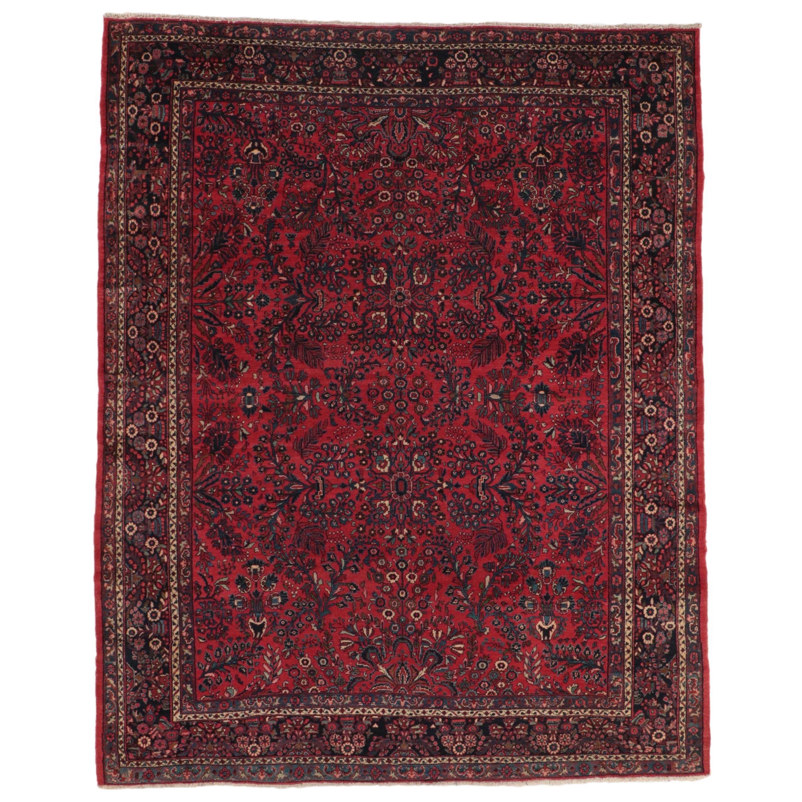 9' x 11'2 Hand-Knotted Persian Lilihan Area Rug