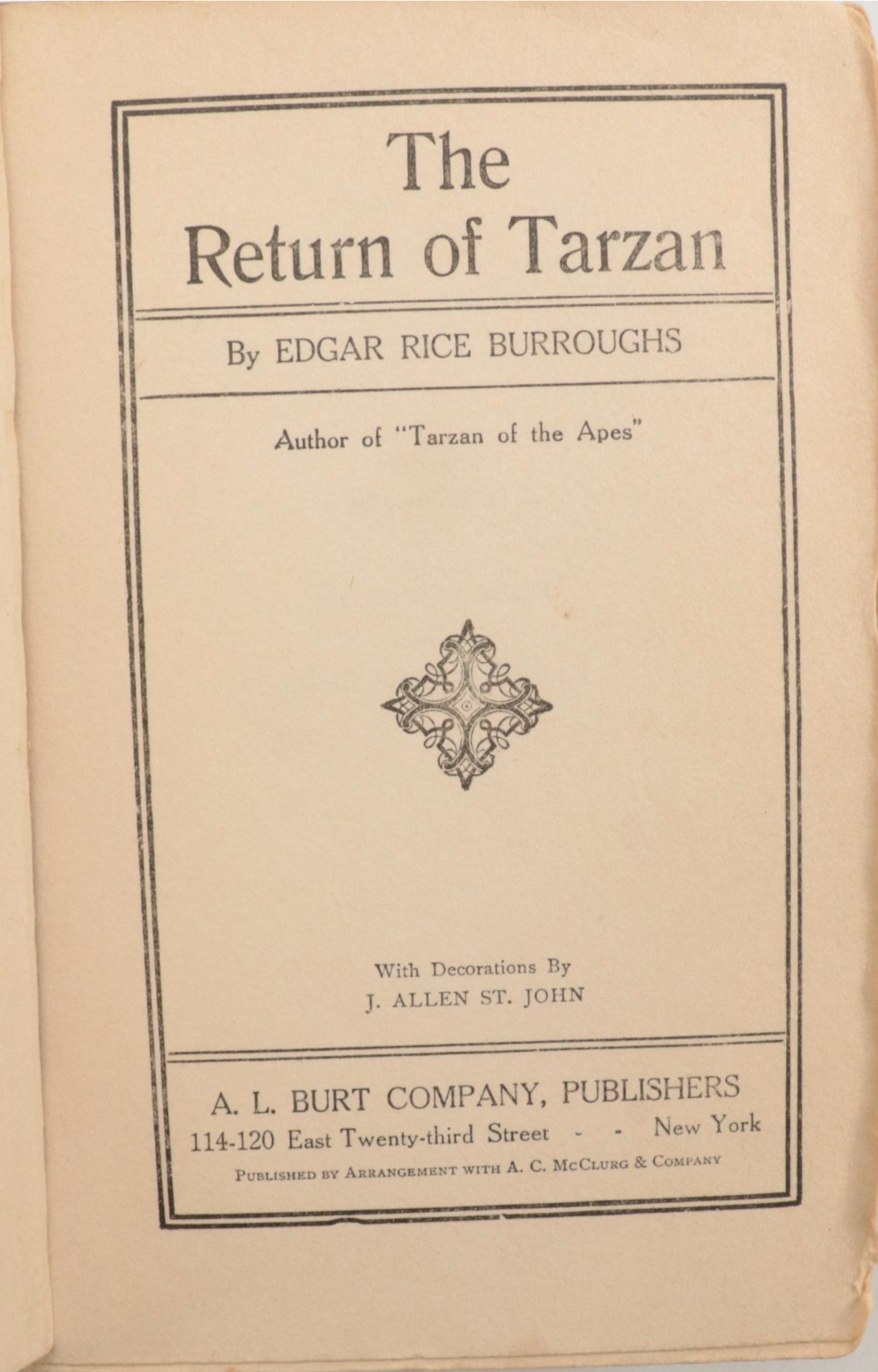 Illustrated "The Return of Tarzan" by Edgar Rice Burroughs and More