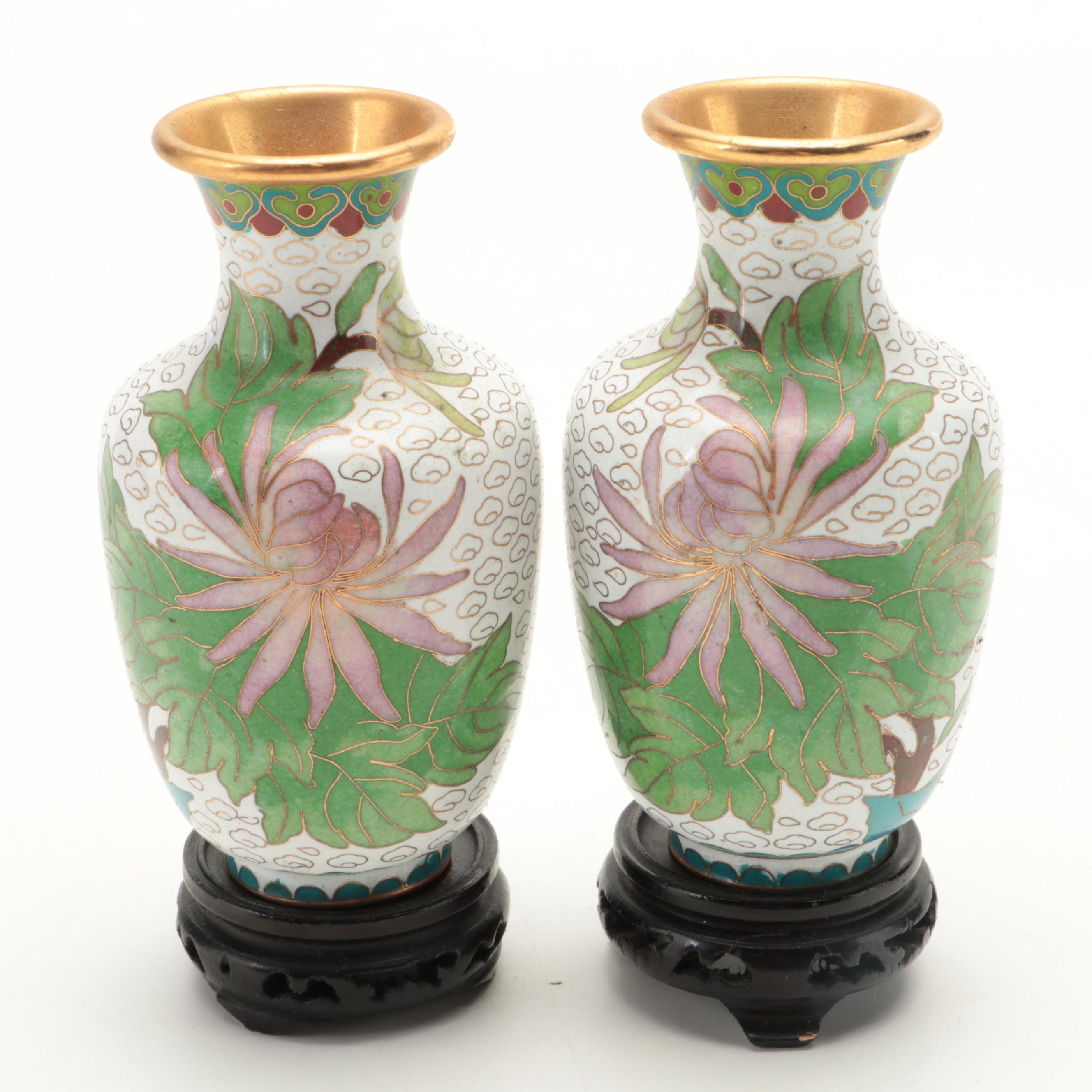 Chinese Cloisonné Vases, Ginger Jar and Lidded Vessel