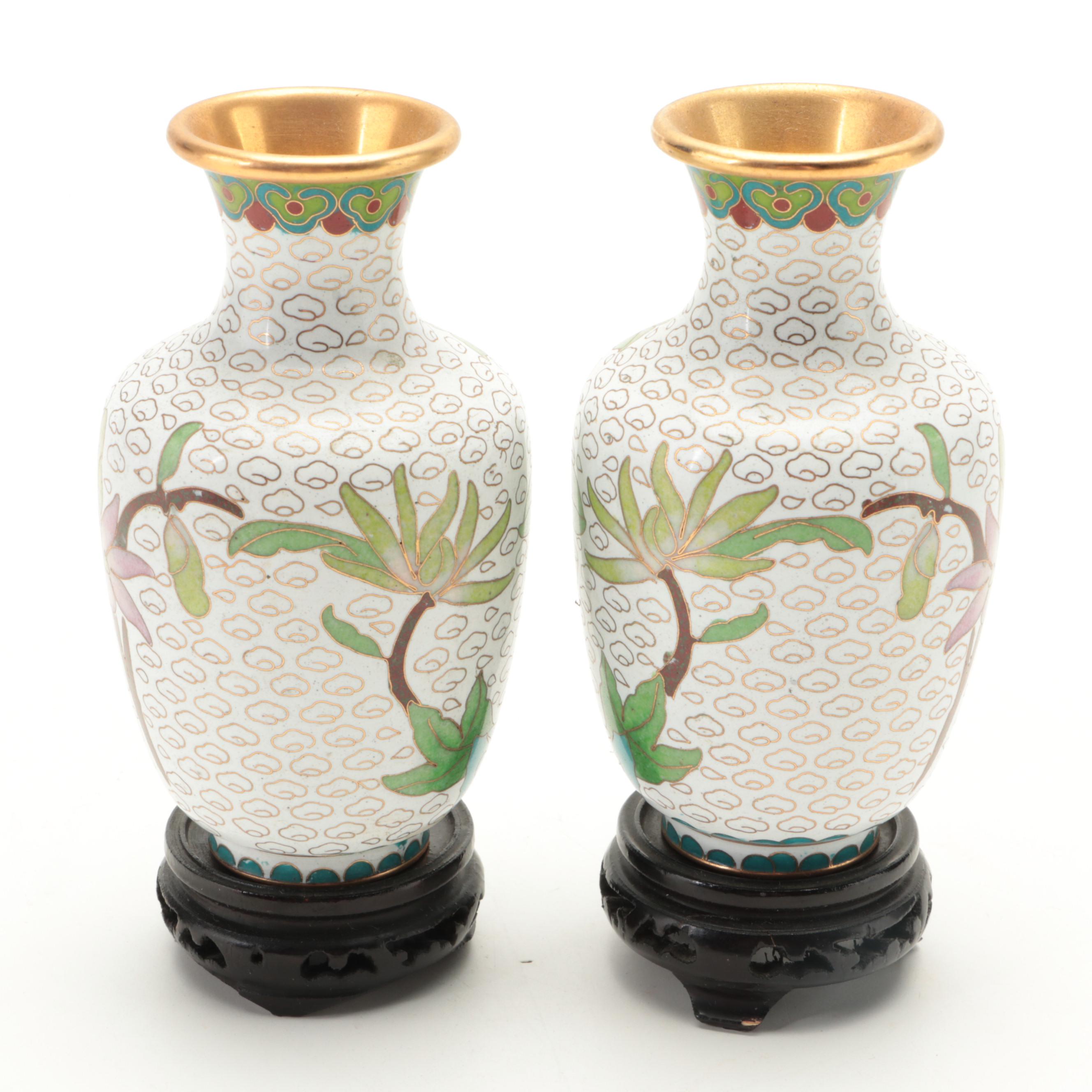 Chinese Cloisonné Vases, Ginger Jar and Lidded Vessel