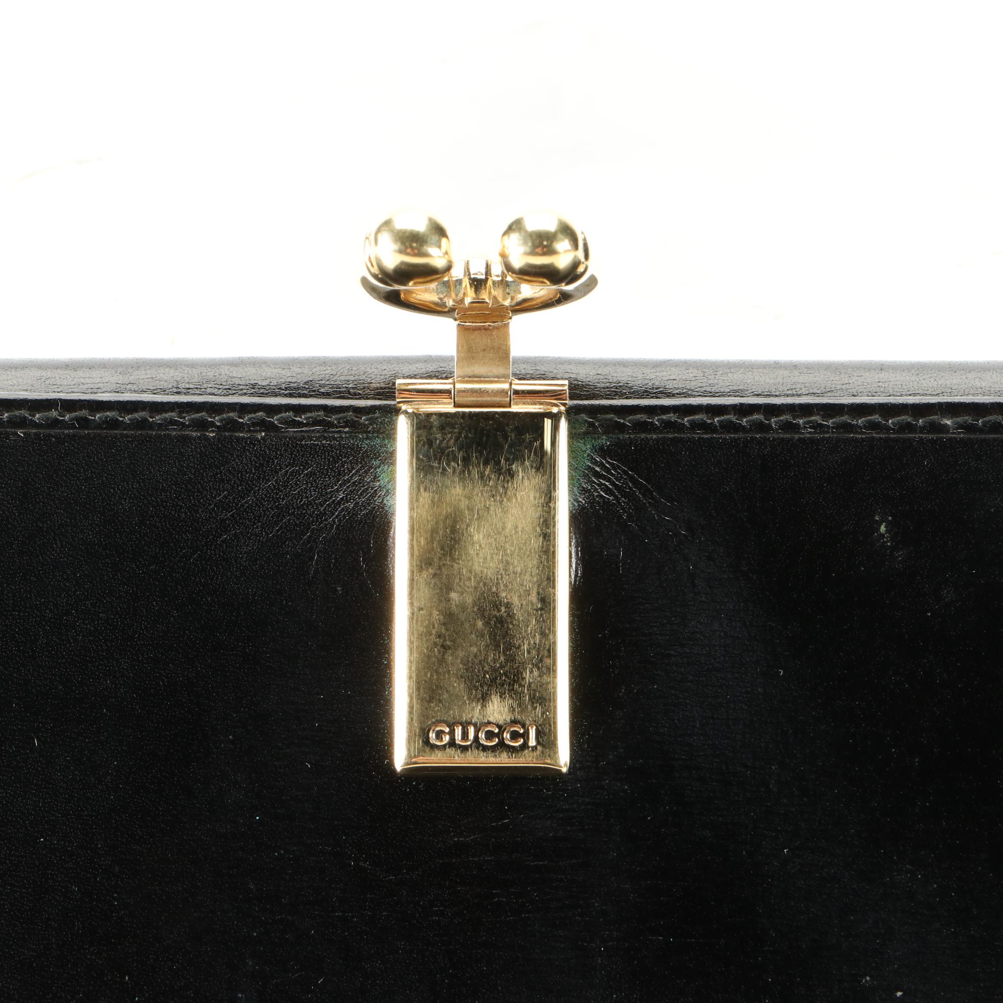 Gucci Horseshoe Clasp Long Wallet in Leather