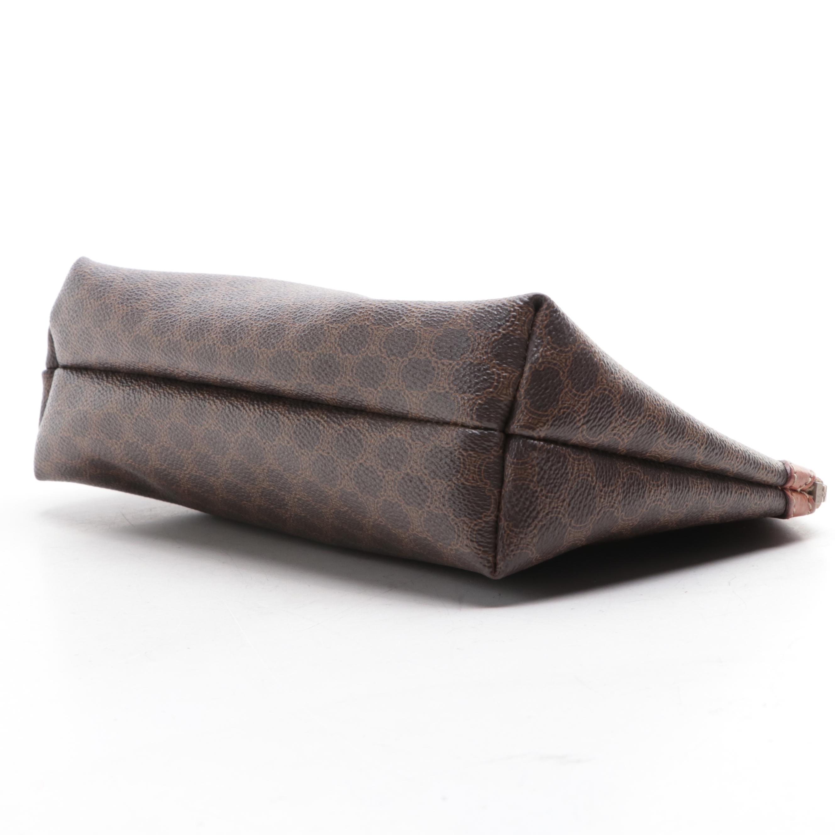 Celine Zip Pouch in Macadam Coated Canvas and Leather