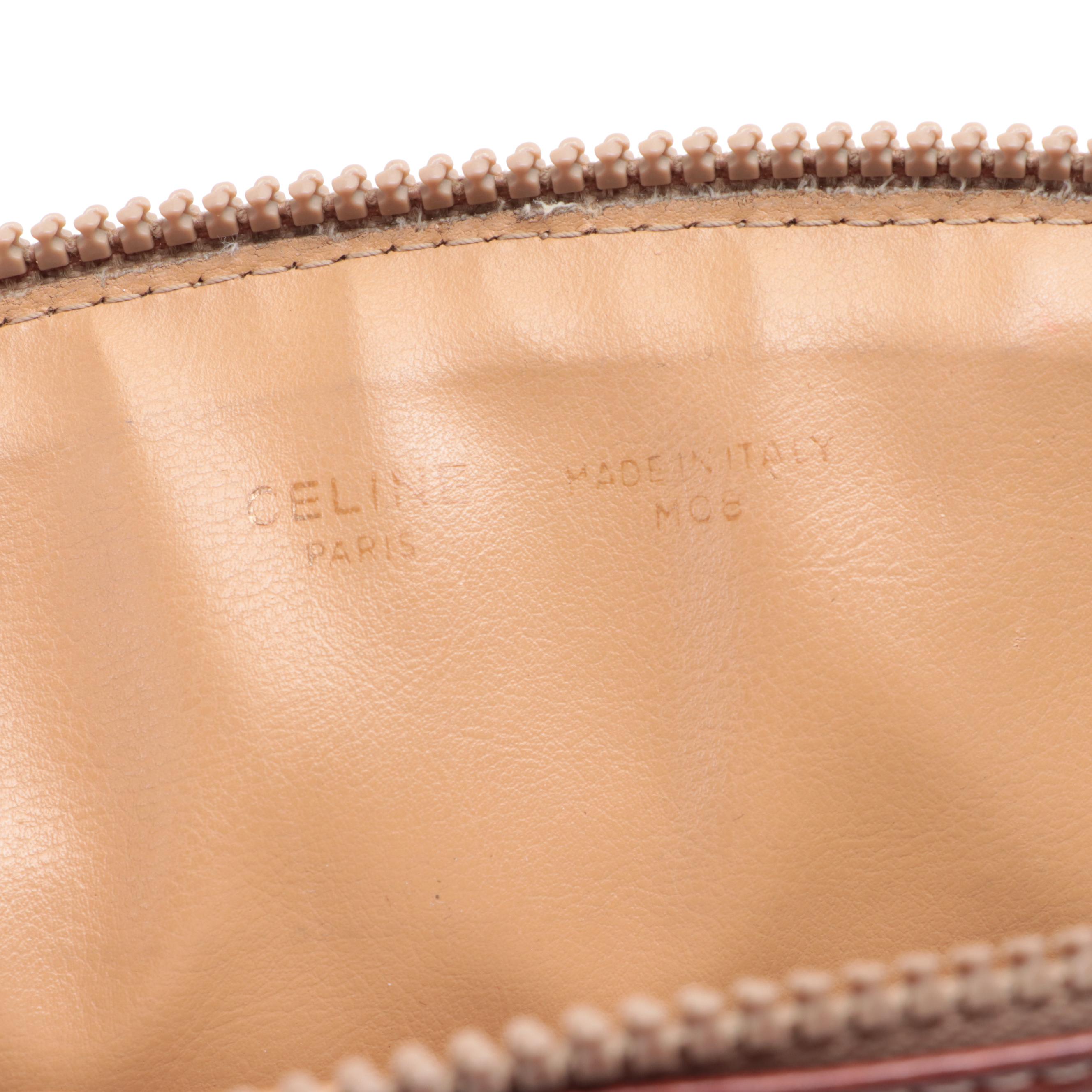 Celine Zip Pouch in Macadam Coated Canvas and Leather