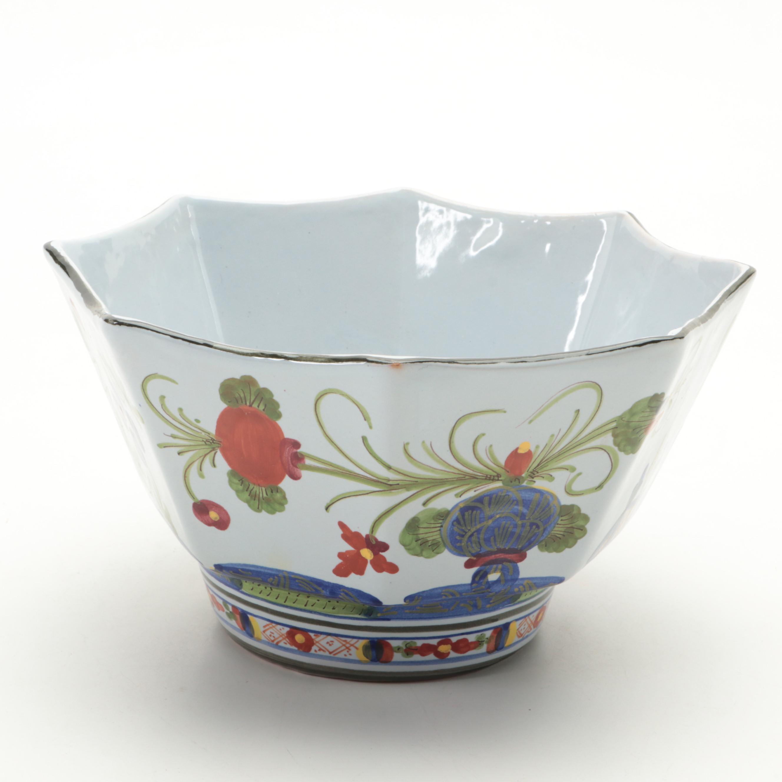 Italian Hand-Painted Faïence Bowl with Other East Asian Porcelain Tableware