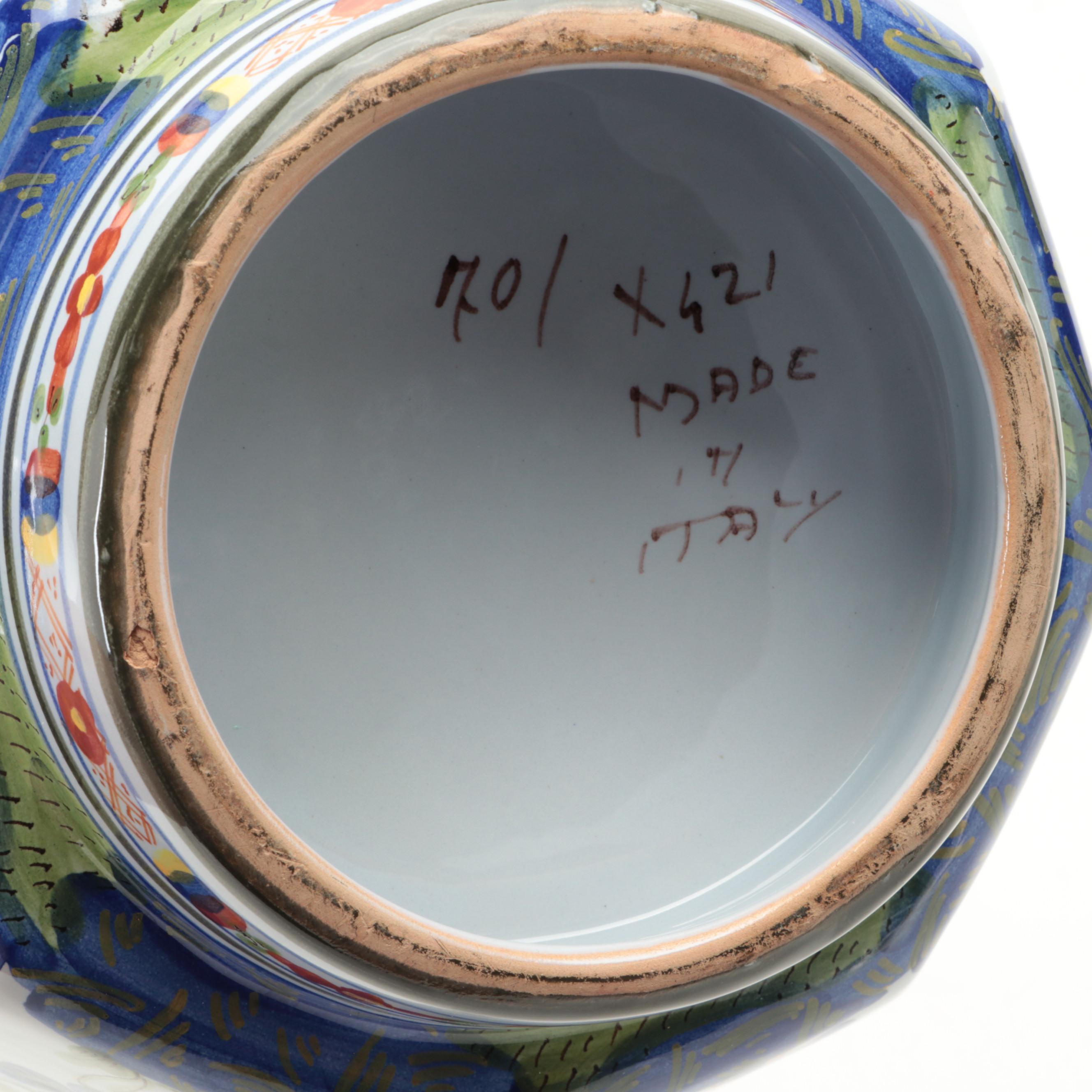 Italian Hand-Painted Faïence Bowl with Other East Asian Porcelain Tableware