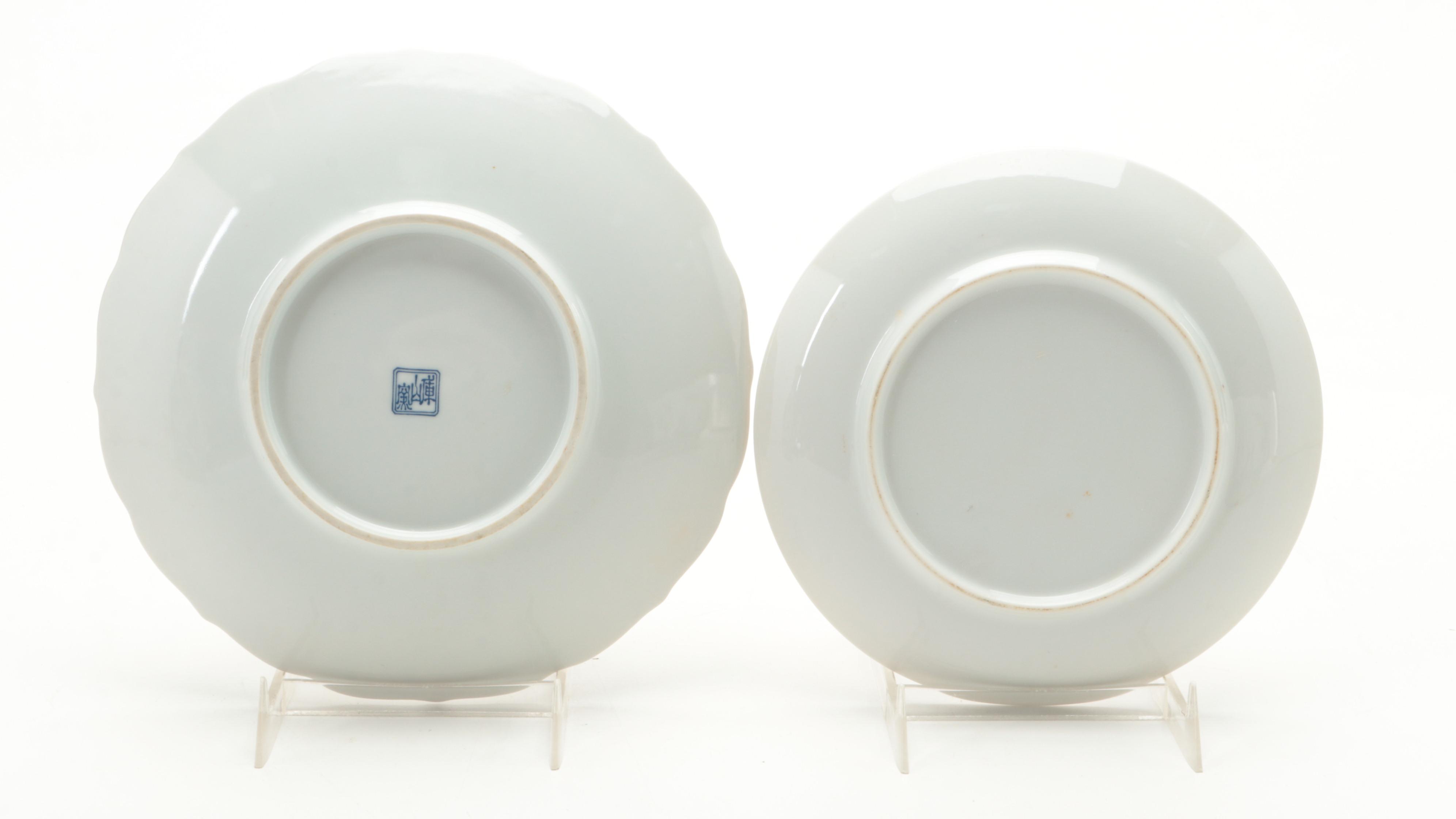 Italian Hand-Painted Faïence Bowl with Other East Asian Porcelain Tableware