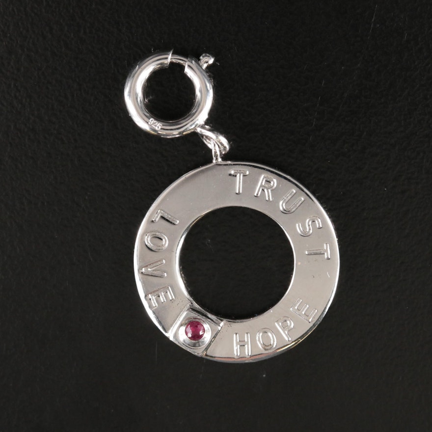 Elle Sterling Ruby Hope, Trust and Love Enhancer Pendant