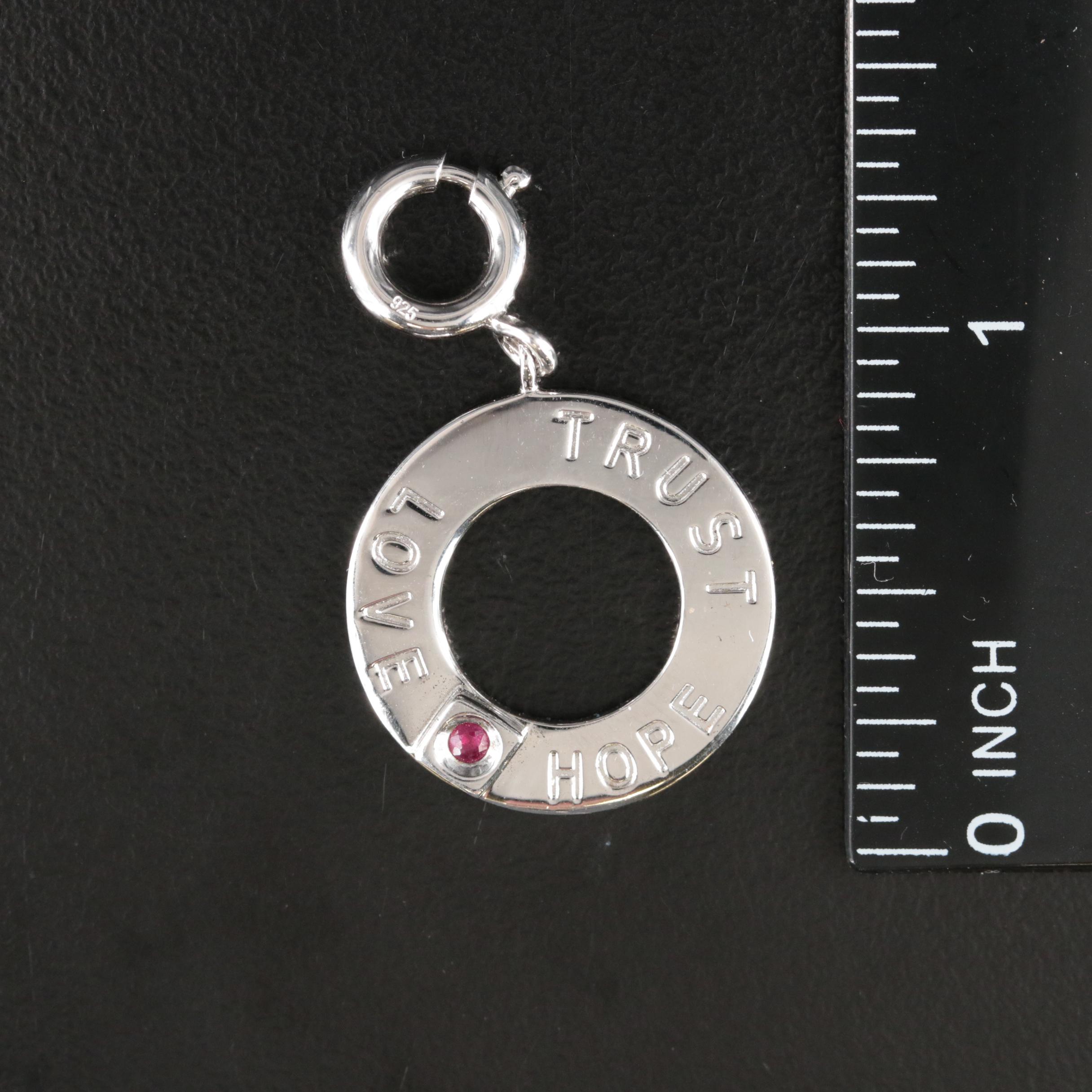 Elle Sterling Ruby Hope, Trust and Love Enhancer Pendant