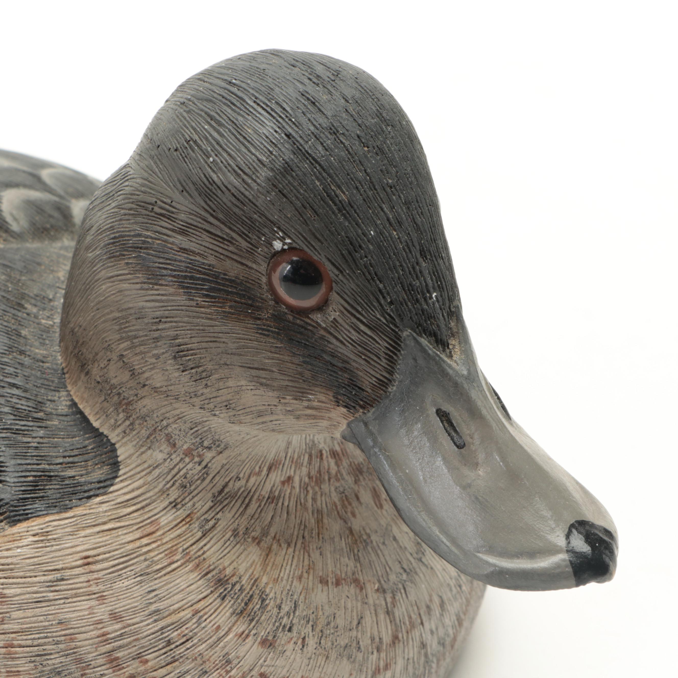 Artist Signed Hand-Painted Resin "Ruddy Duck Hen" Figurine, 1984