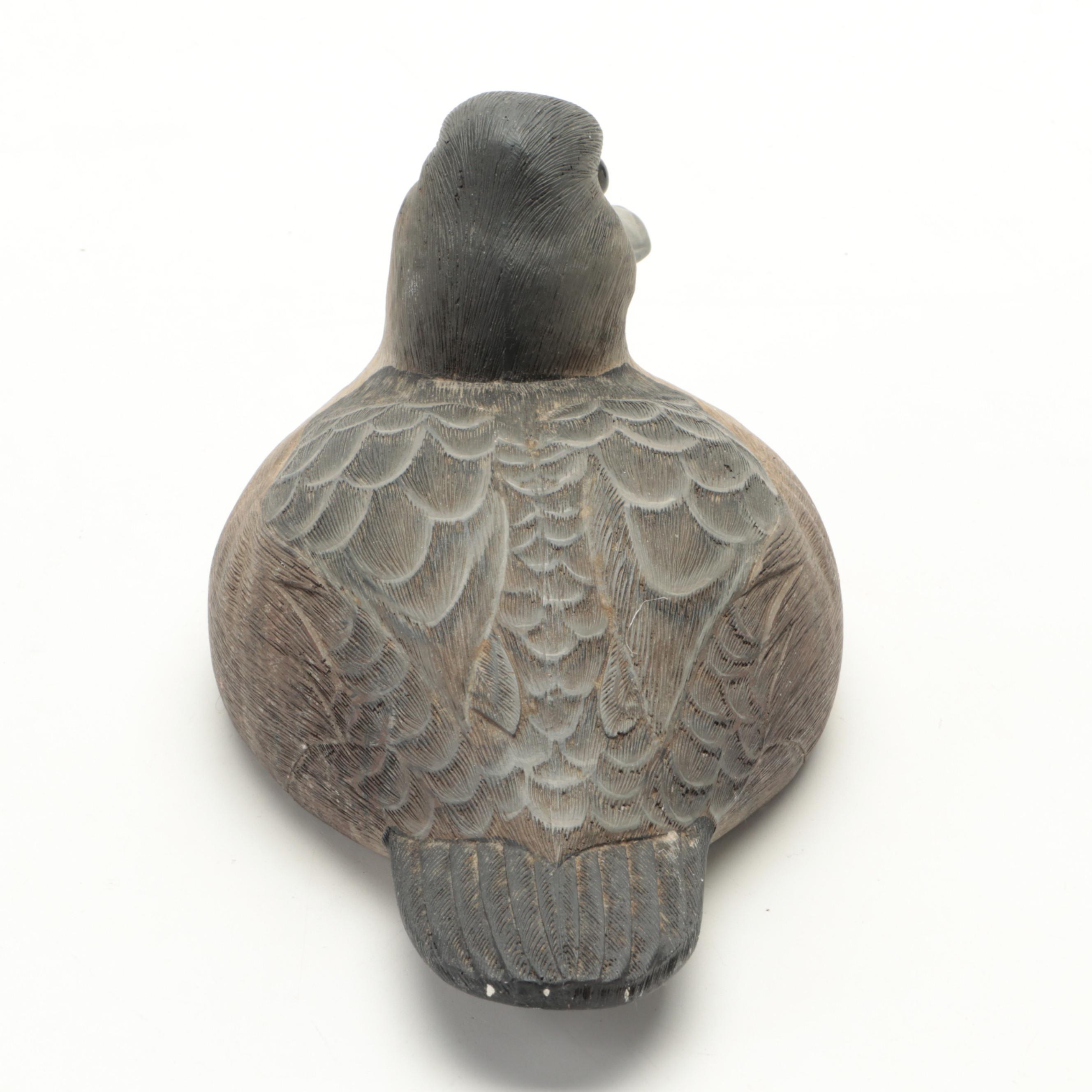 Artist Signed Hand-Painted Resin "Ruddy Duck Hen" Figurine, 1984