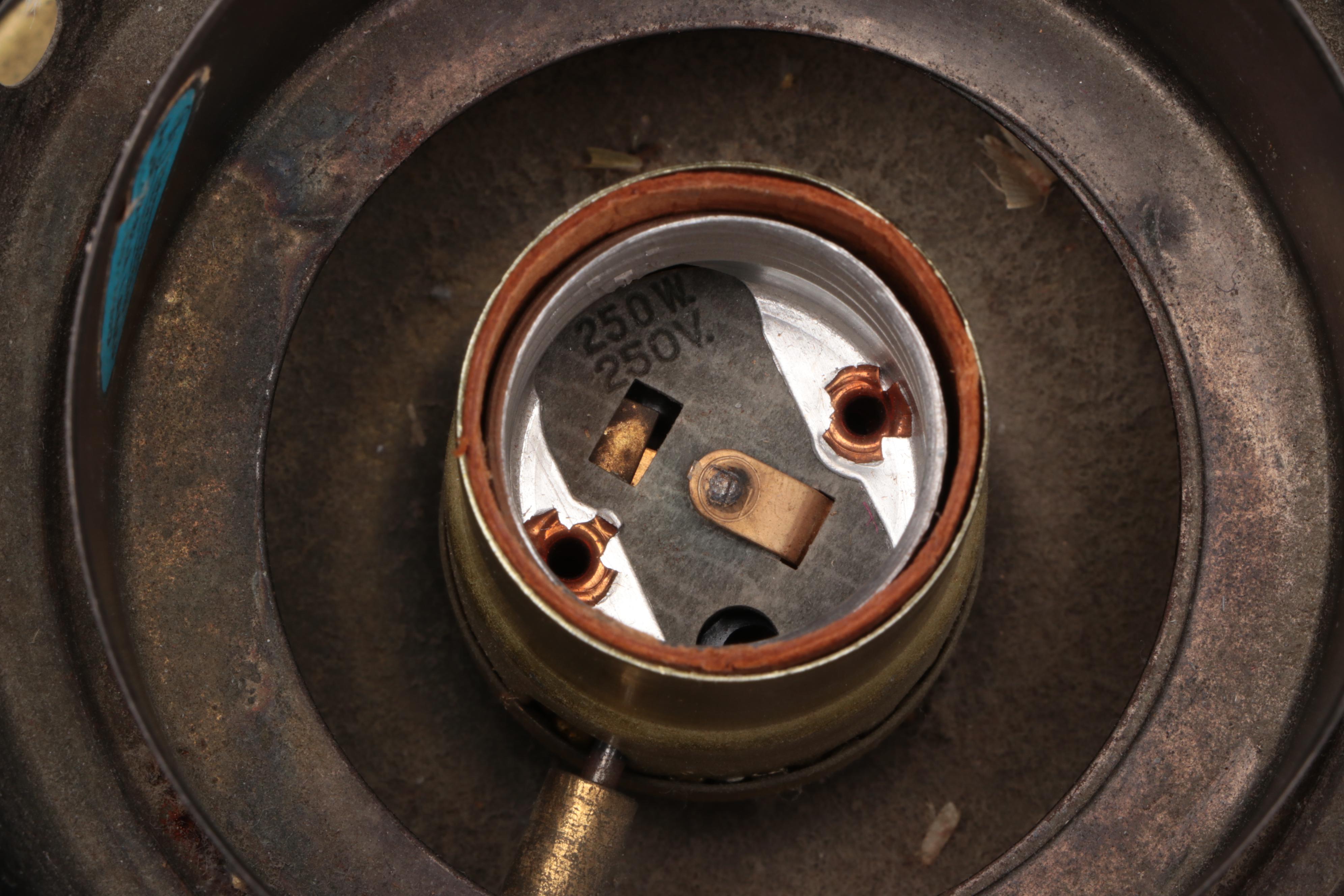 Brass Table Lamp with Fenton Hand-Painted Custard Glass Shade , Mid-20th C.