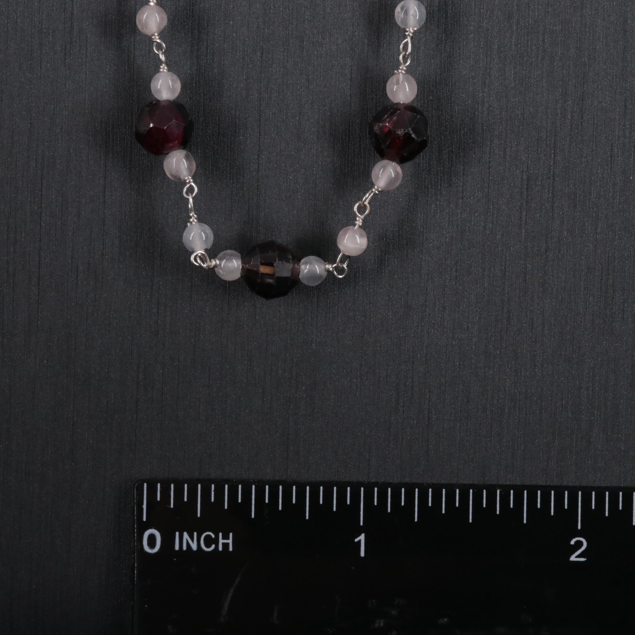 Sterling Silver Gemstone Beaded Necklace