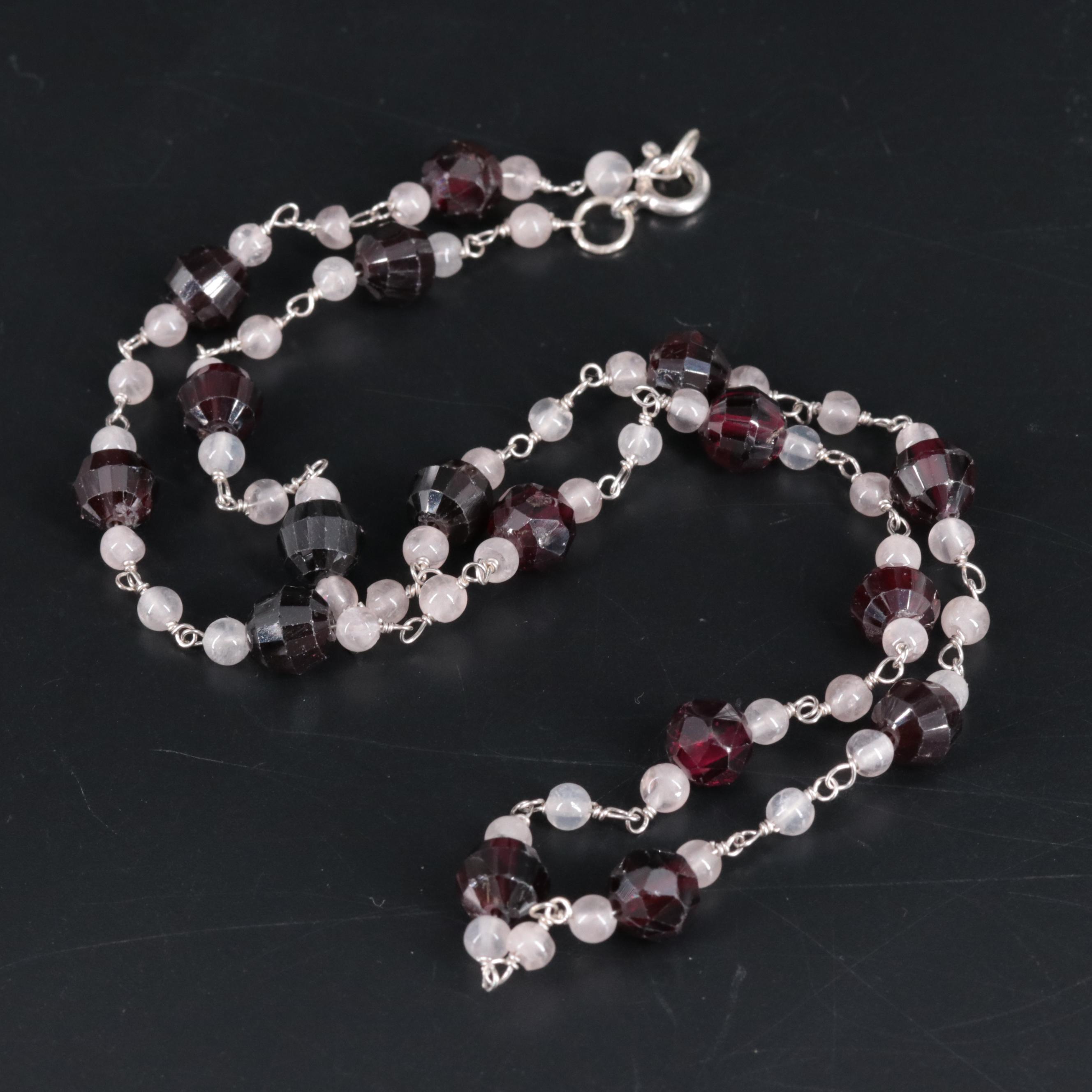 Sterling Silver Gemstone Beaded Necklace