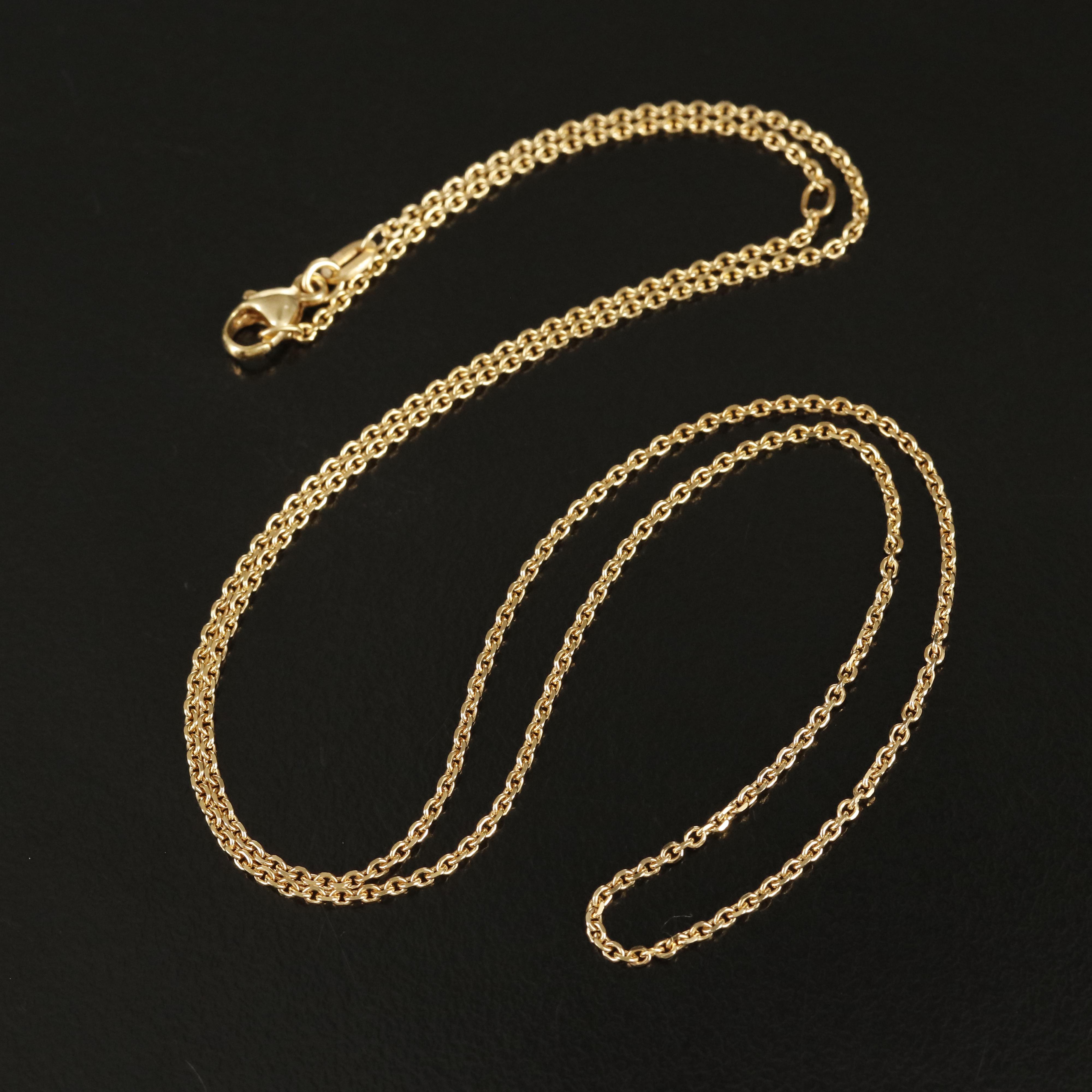 14K Diamond Cut Cable Chain