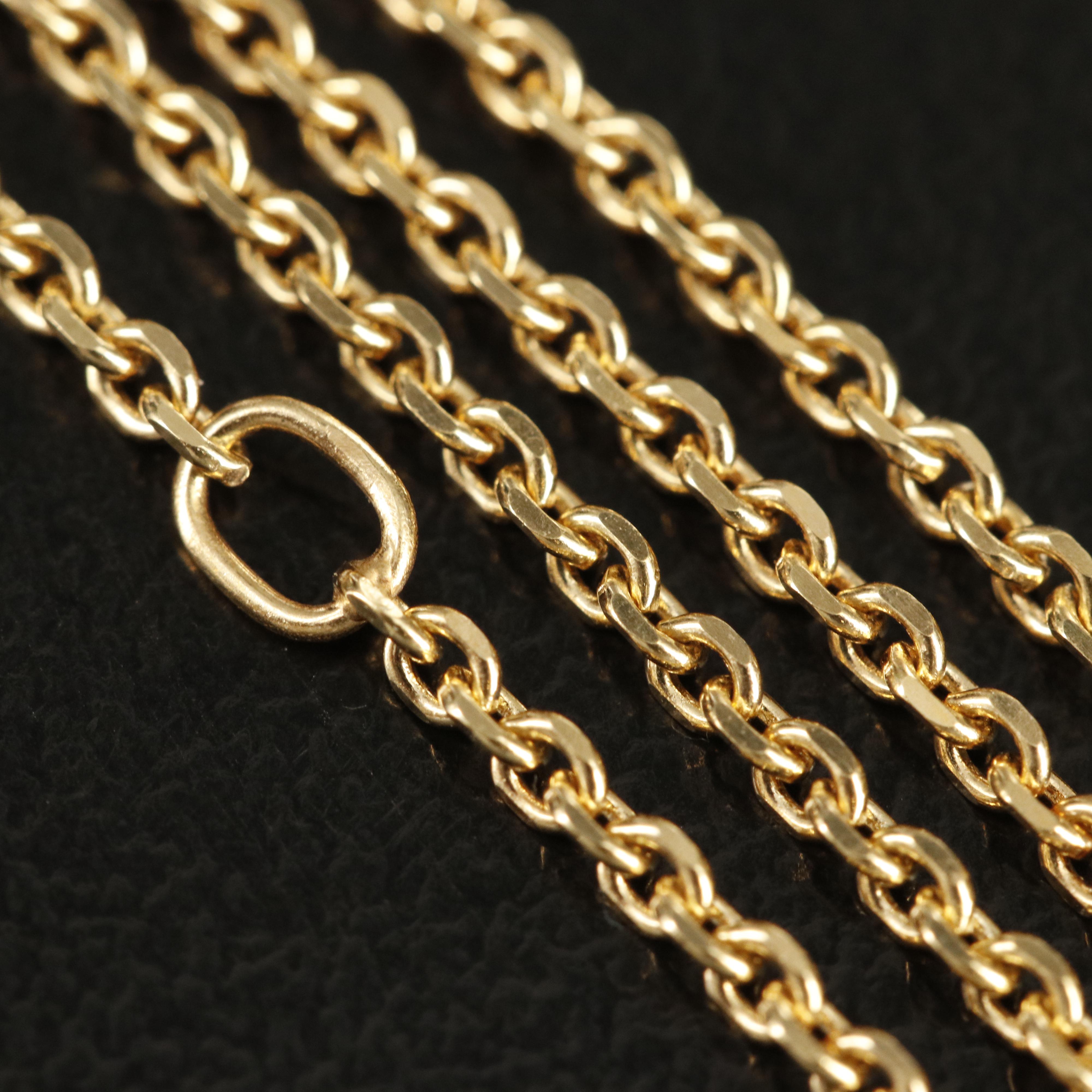 14K Diamond Cut Cable Chain