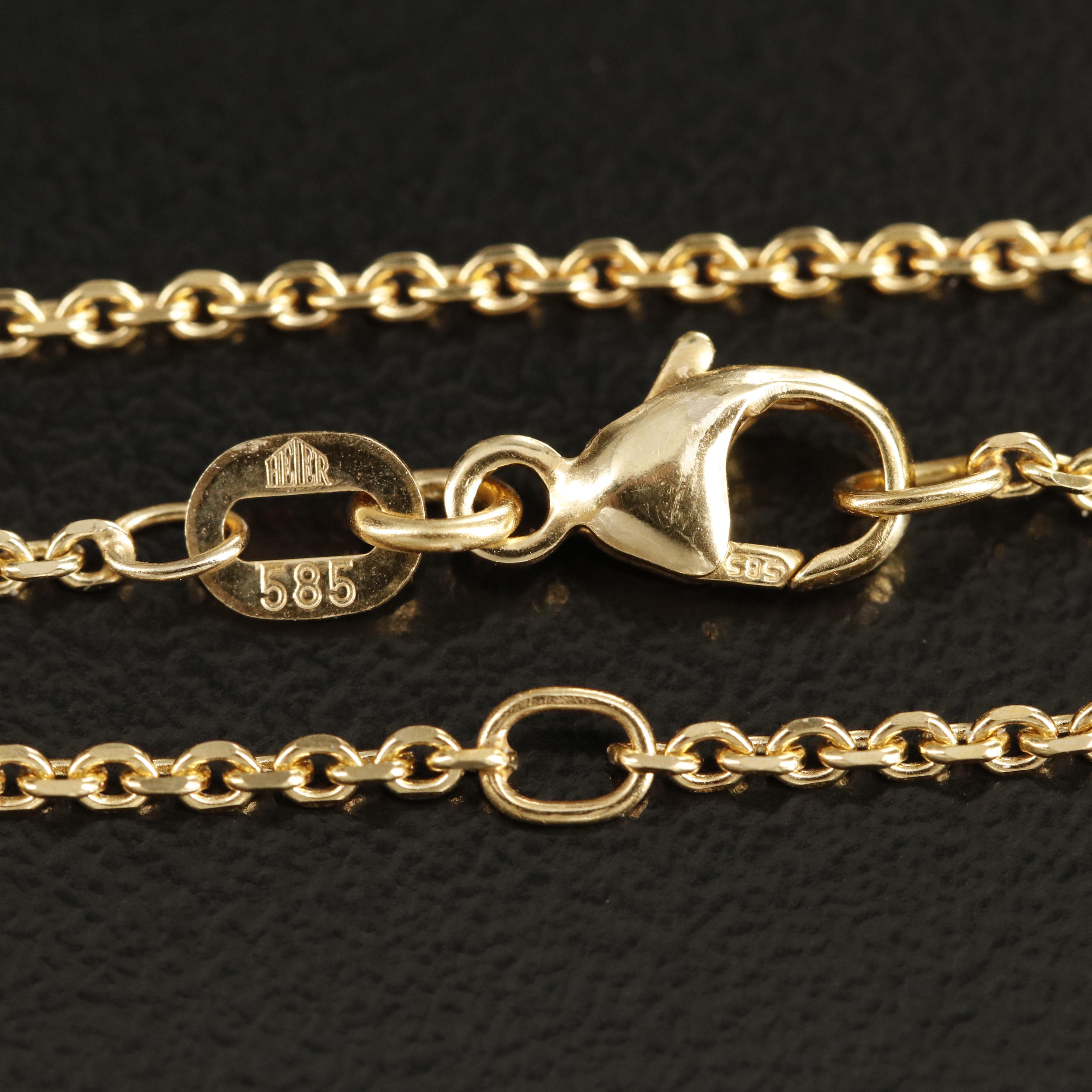 14K Diamond Cut Cable Chain