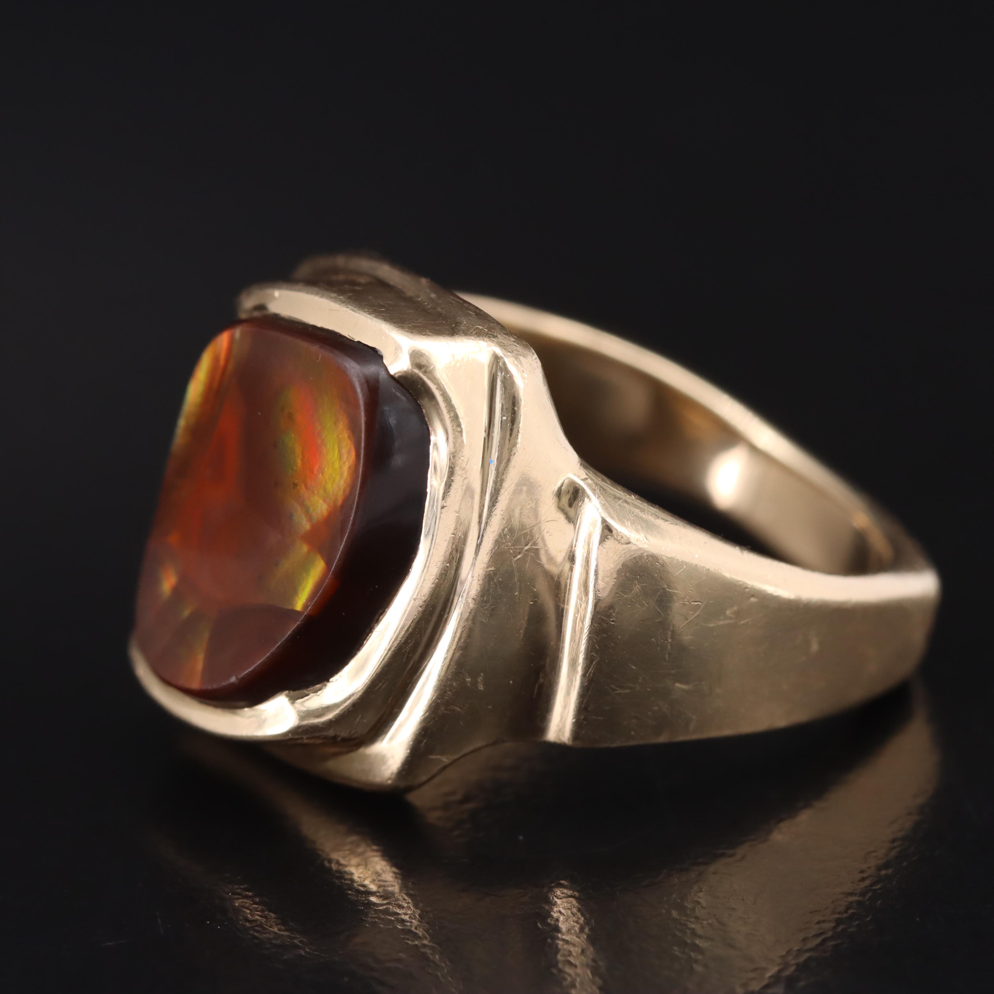 14K Fire Agate Ring