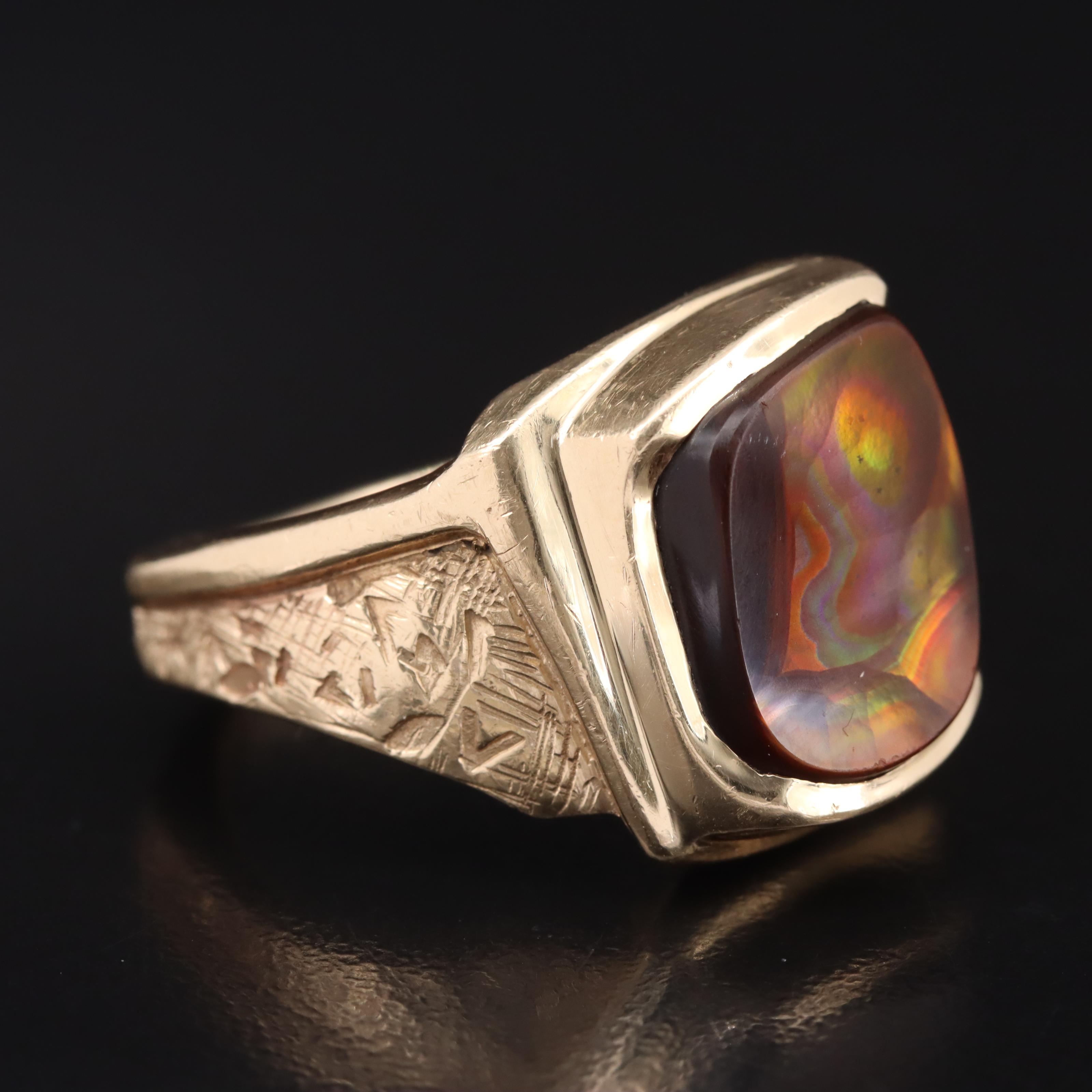 14K Fire Agate Ring