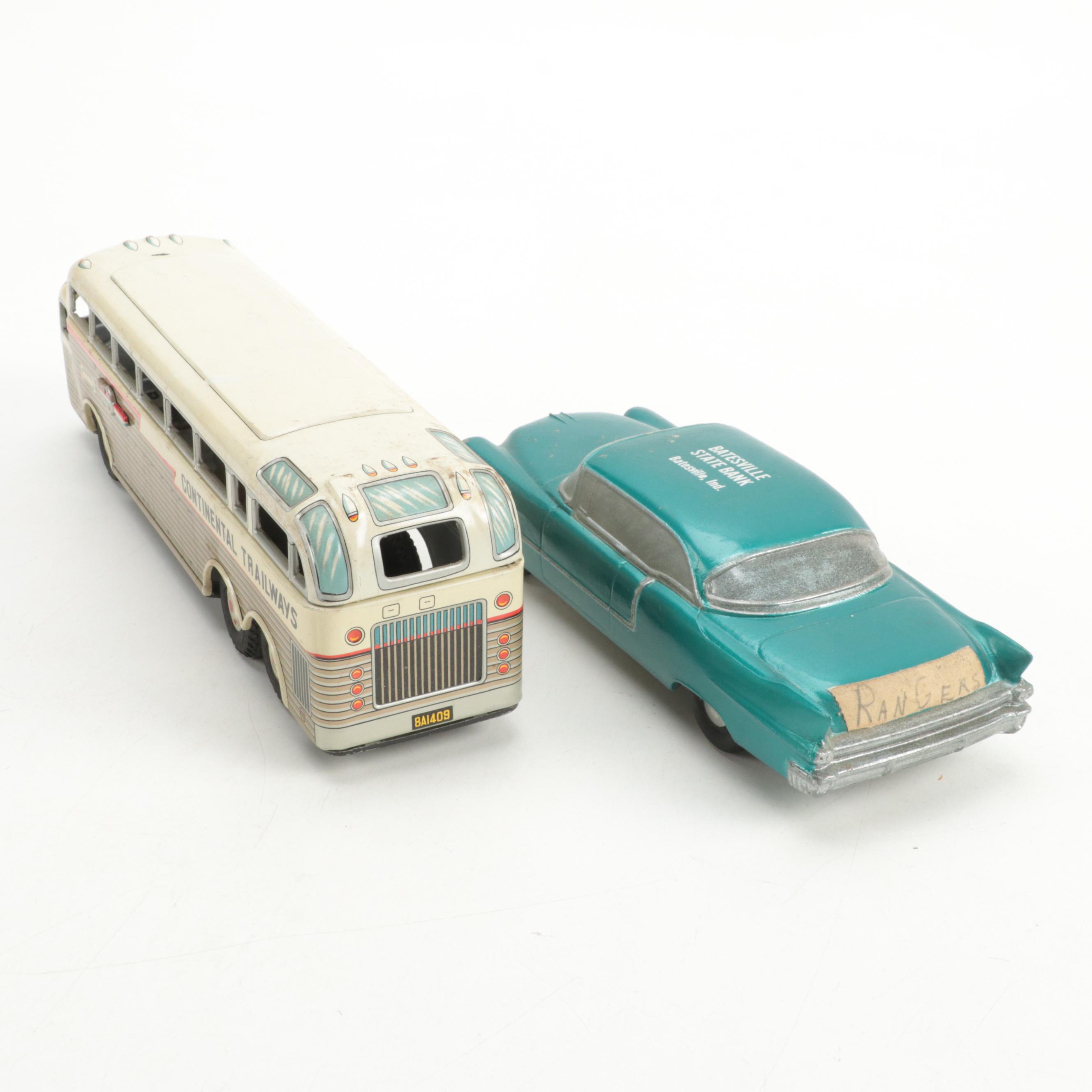 S. J. Charia Co. Continental Trailways Golden Eagle with Car Bank and Model Boat